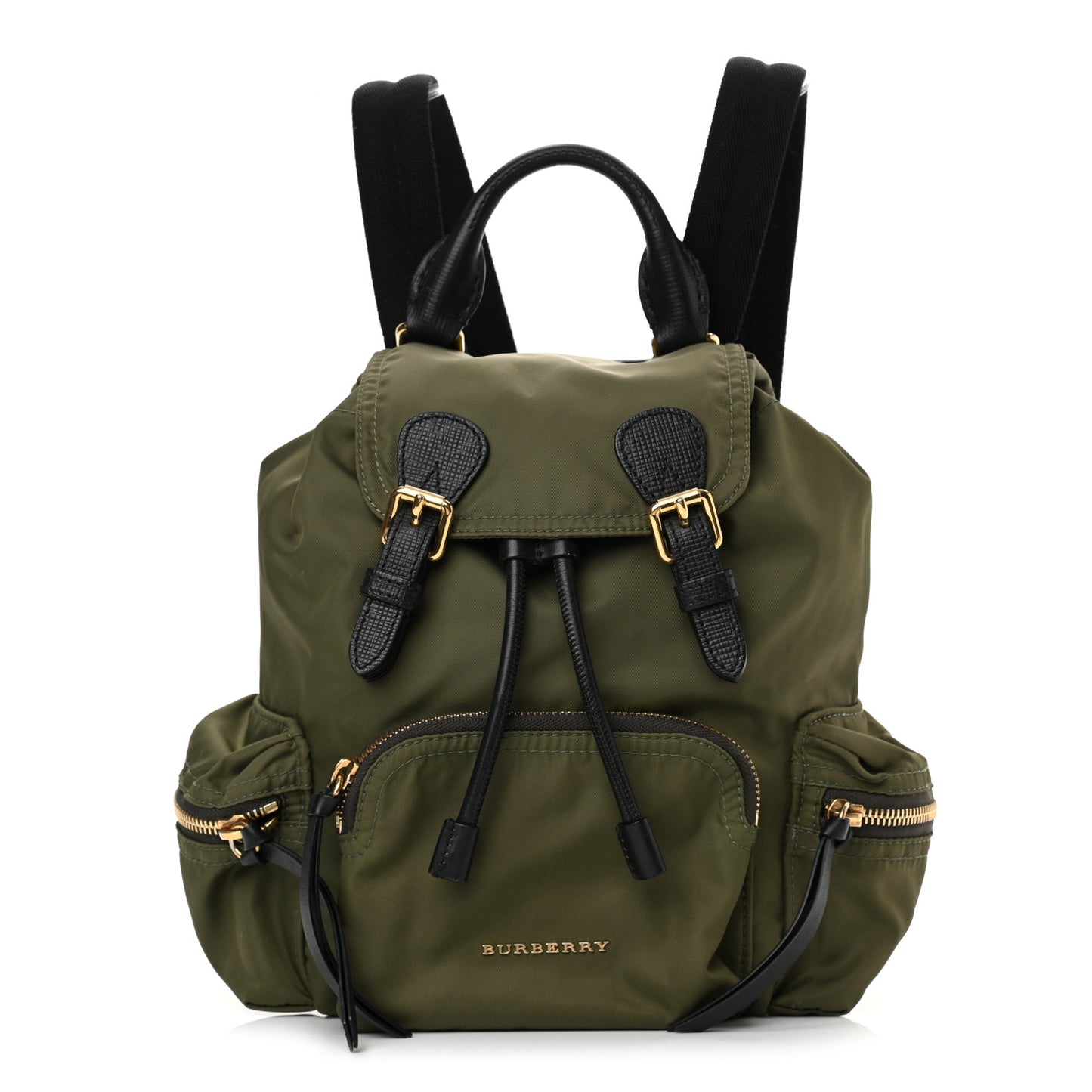 Nylon Small Crossbody Rucksack Backpack Canvas Green