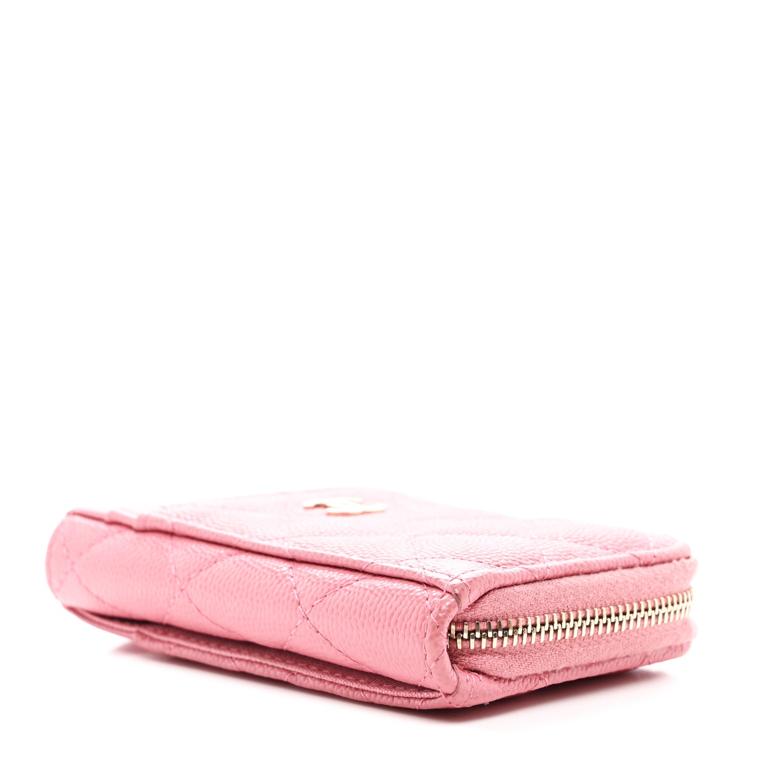 Chanel Caviar Quilted Zip Card Holder Pink 4 of 8