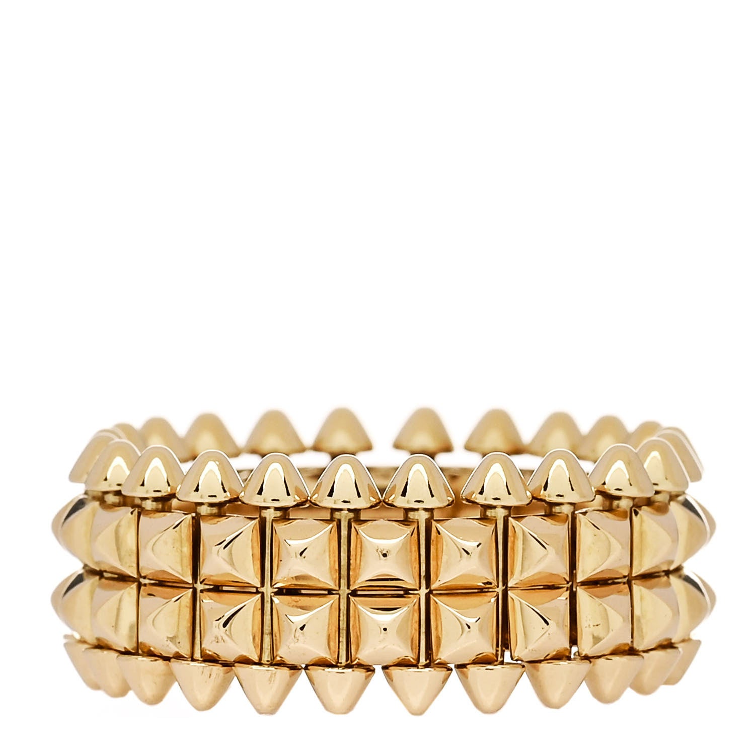 Cartier 18K Yellow Gold Double Row Clash De Cartier Ring 57 8