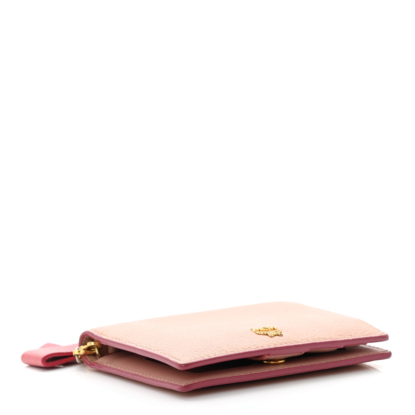 Grained Calfskin Mina Mini Wallet Pink Blush