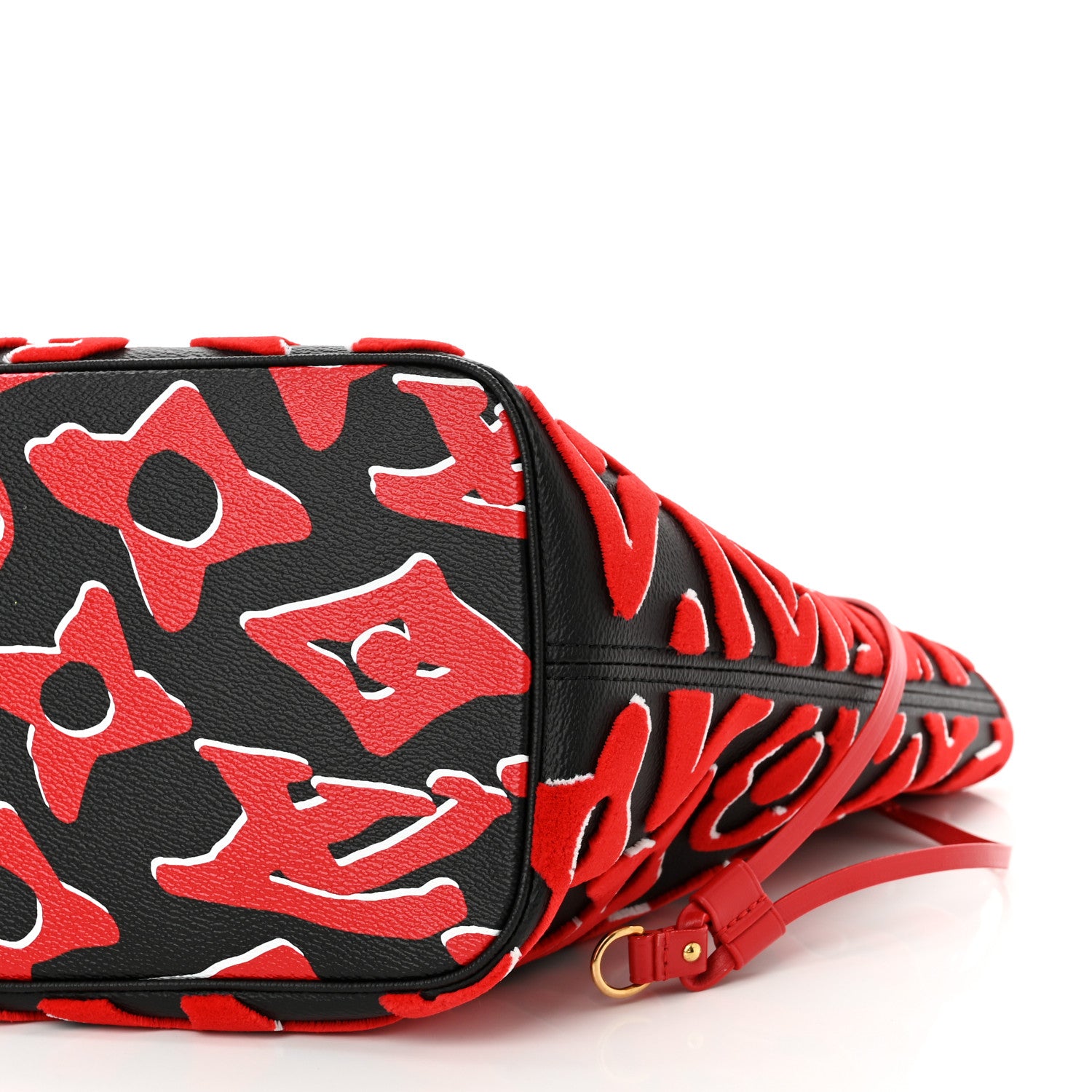 Louis Vuitton X UF Tufted Monogram Neverfull MM Black Red 10 of 10
