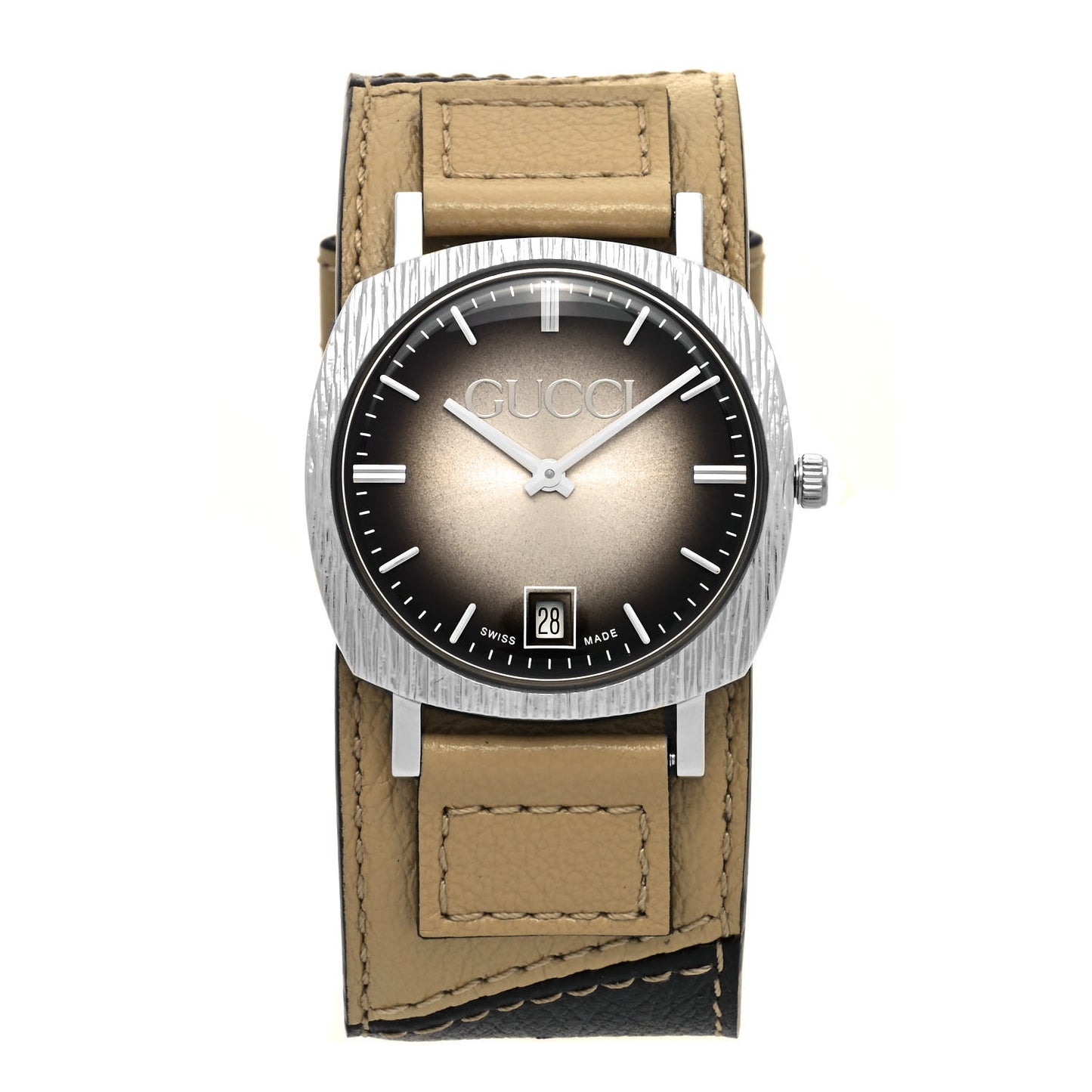 Stainless Steel Calfskin 35mm Orologio Quartz Watch Brown