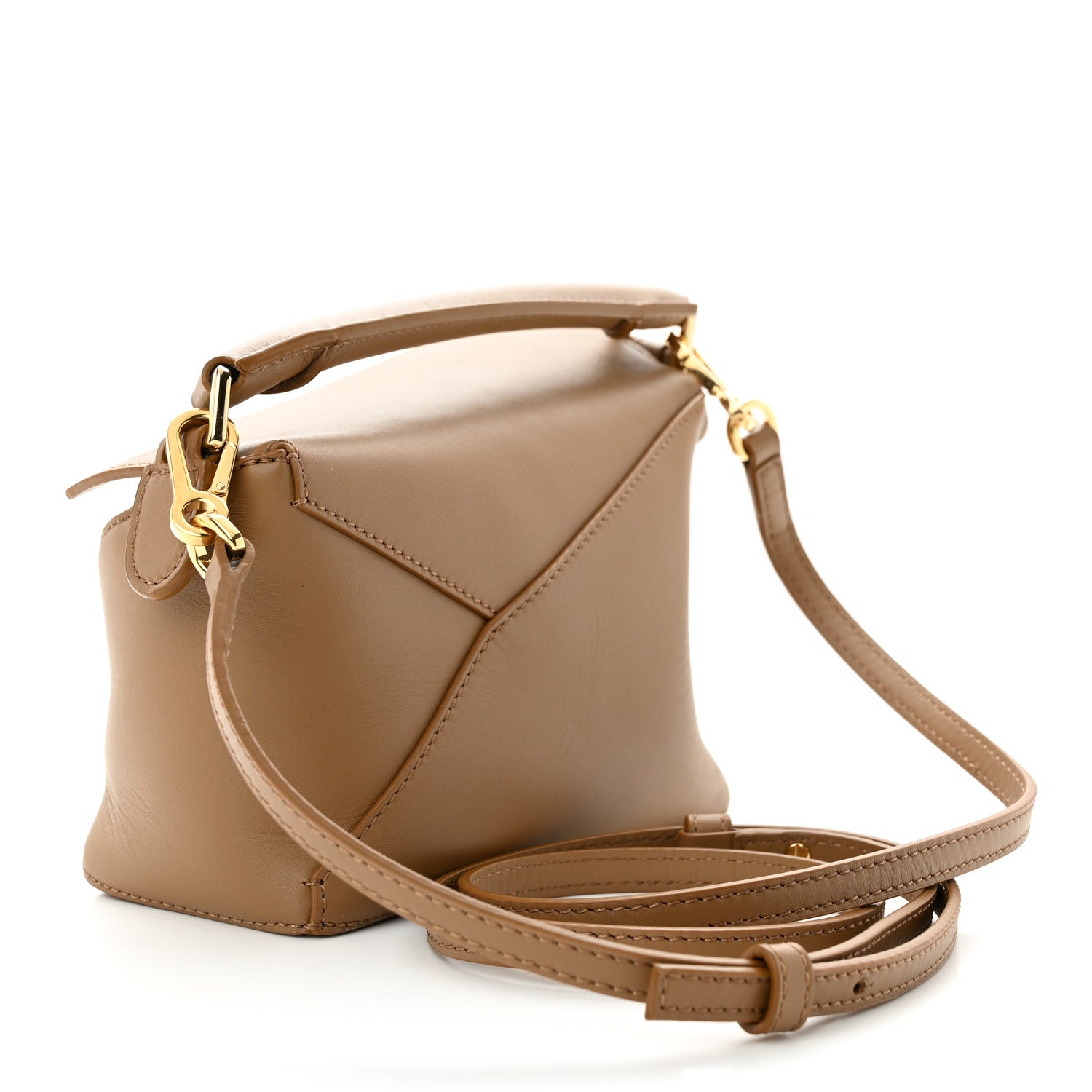 Loewe X SUNA FUJITA Satin Calfskin Mini Lemur Puzzle Edge Bag Brown 3 of 12