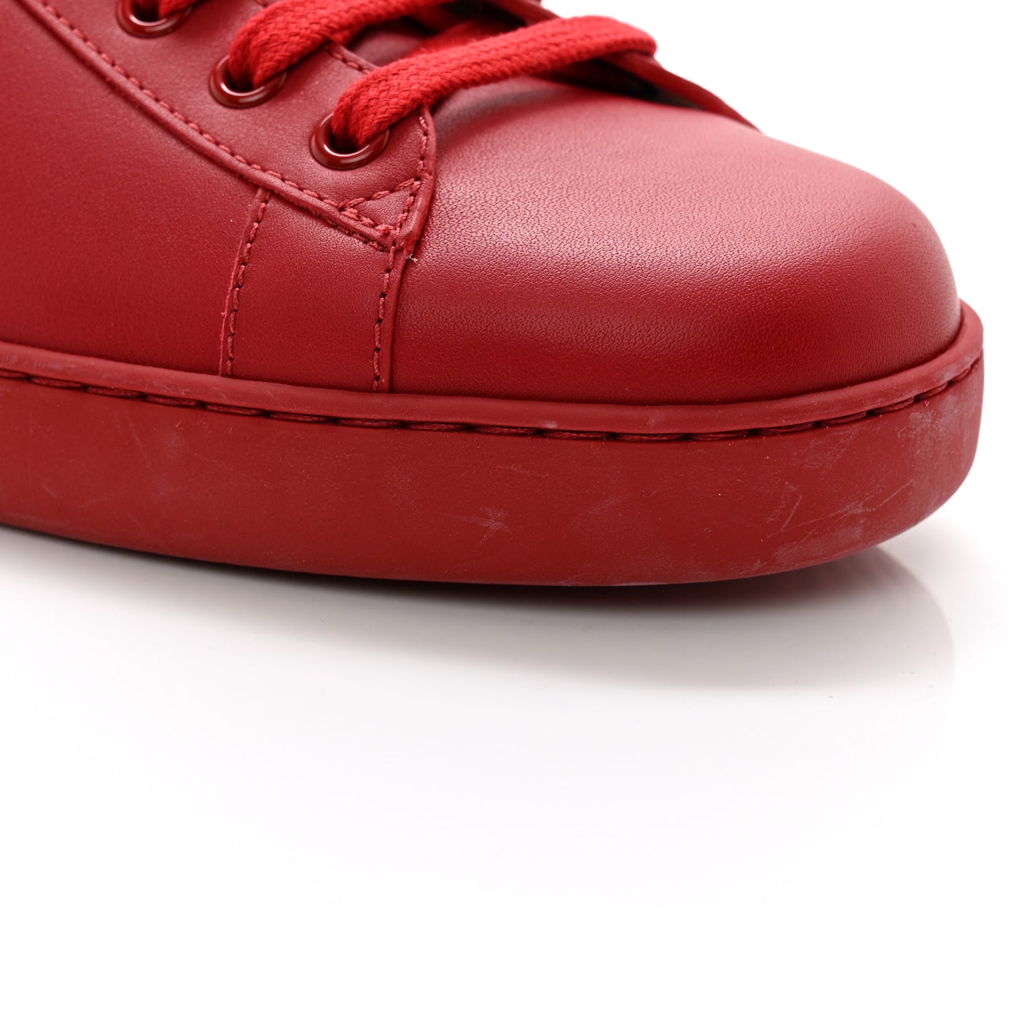 Calfskin Miro Soft Interlocking G Perforated Mens Ace Sneakers 10 Hibiscus Red Red Vintage