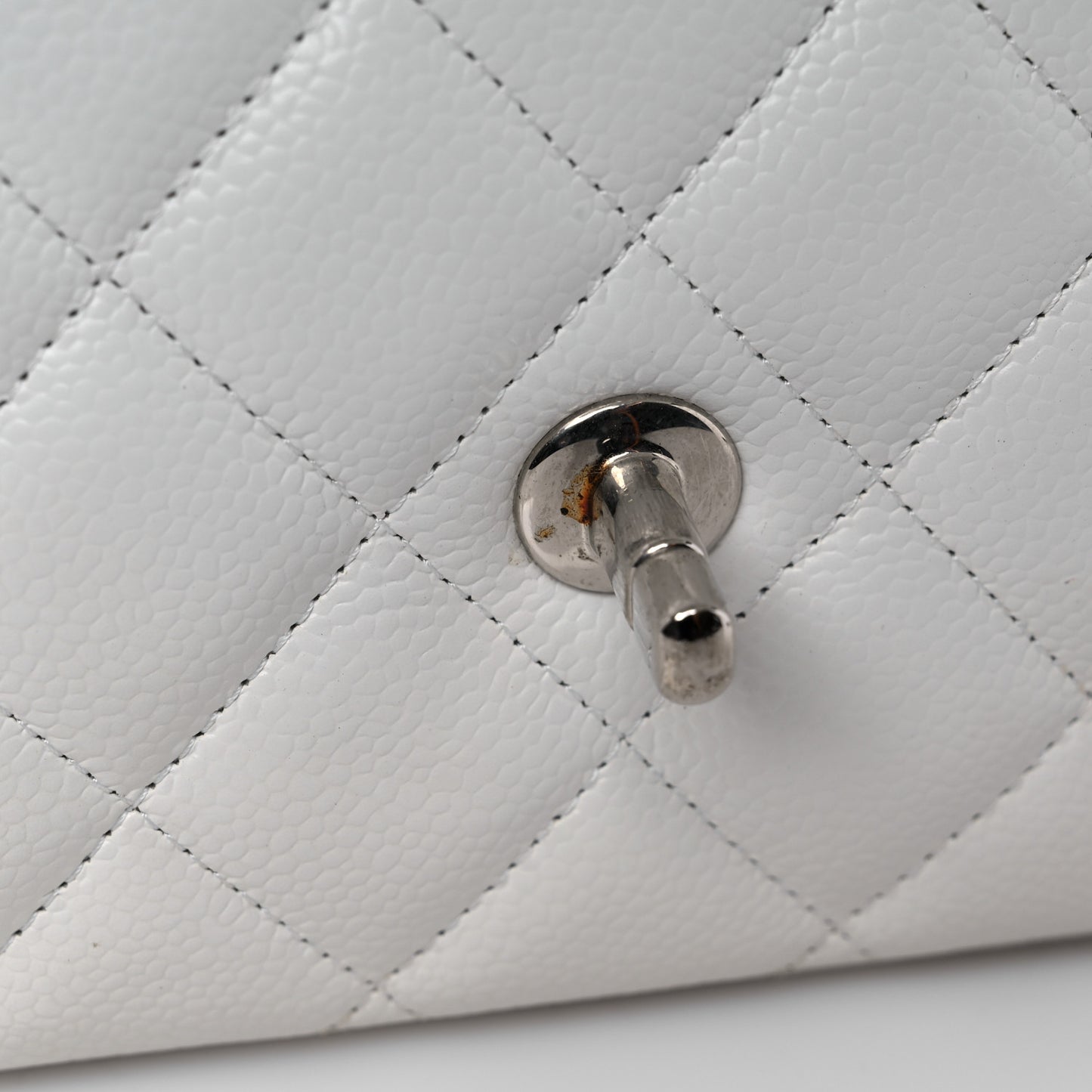 Caviar Quilted Maxi Double Flap White
