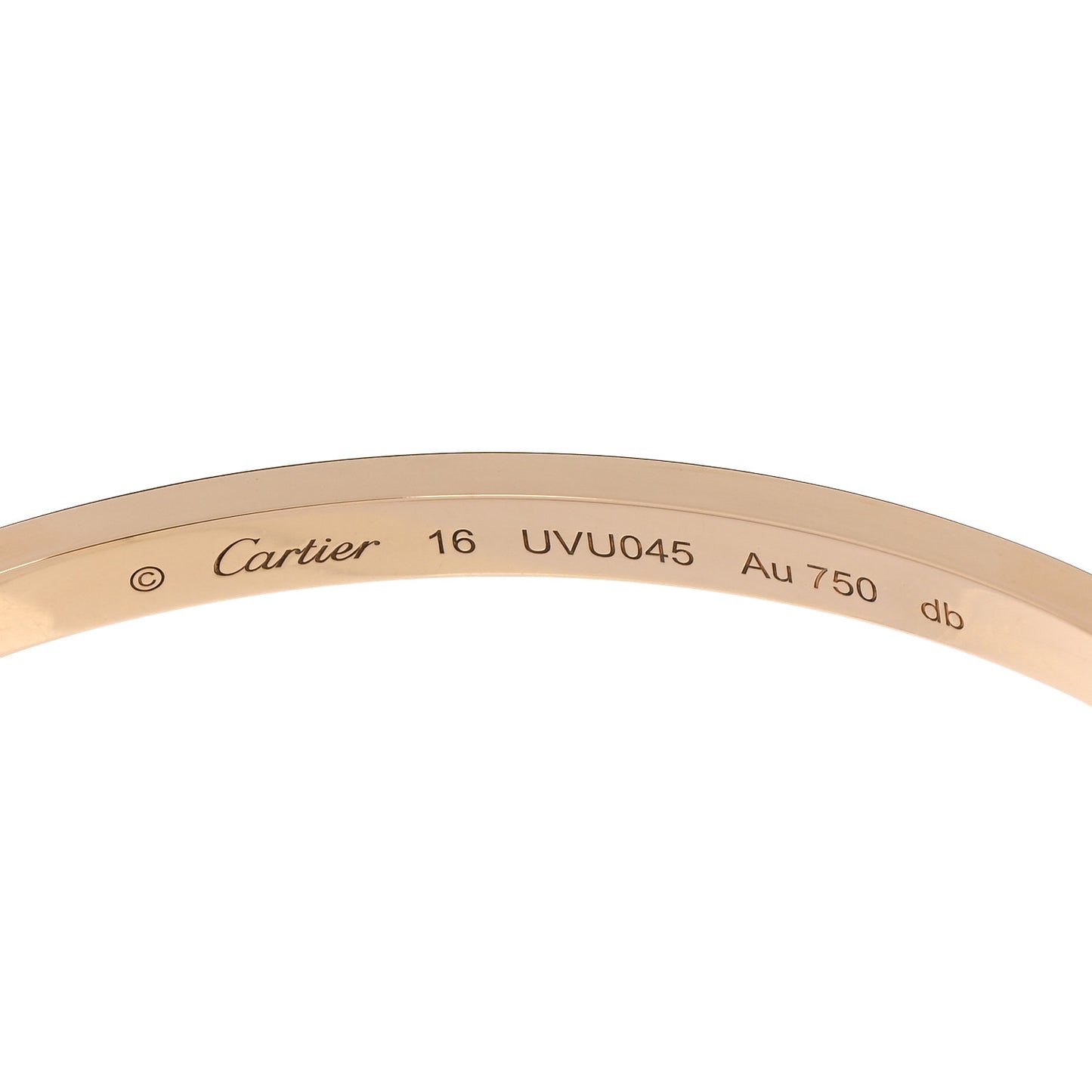 18K Yellow Gold Small LOVE Bracelet 16