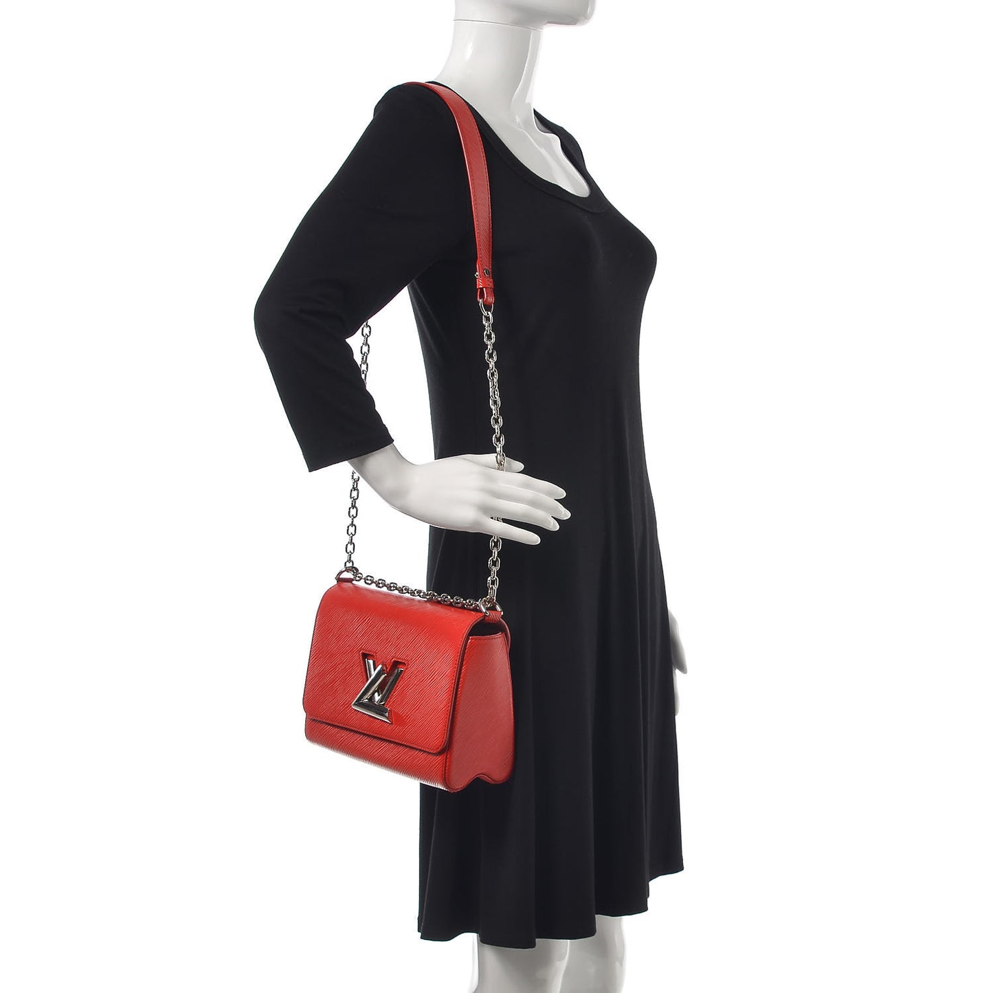 Epi Twist Shoulder Bag MM Coquelicot