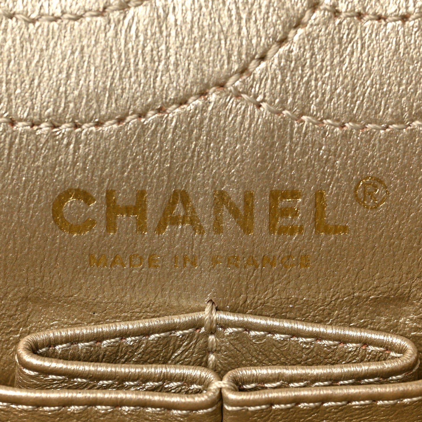 Metallic Aged Calfskin Quilted 2.55 Reissue 226 Flap Gold
