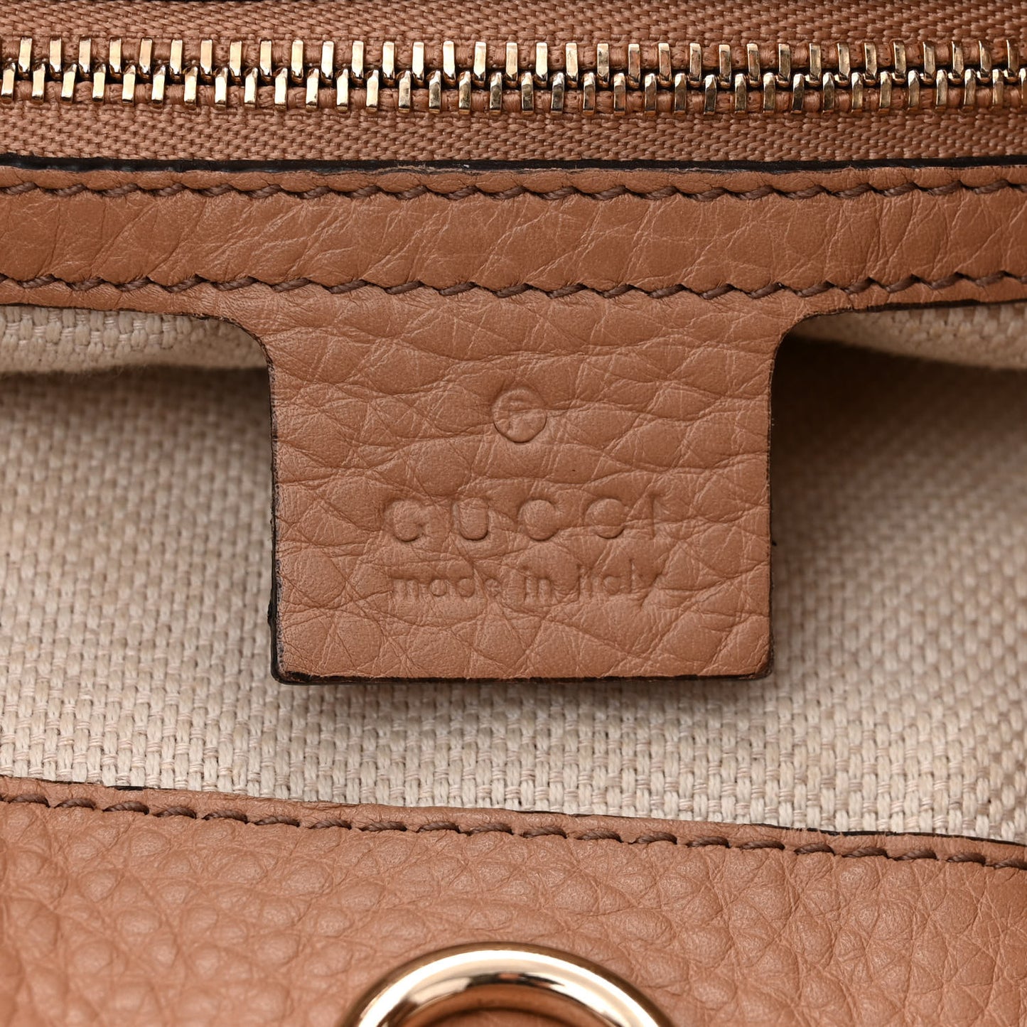 Pebbled Calfskin Medium Soho Chain Shoulder Bag Camelia