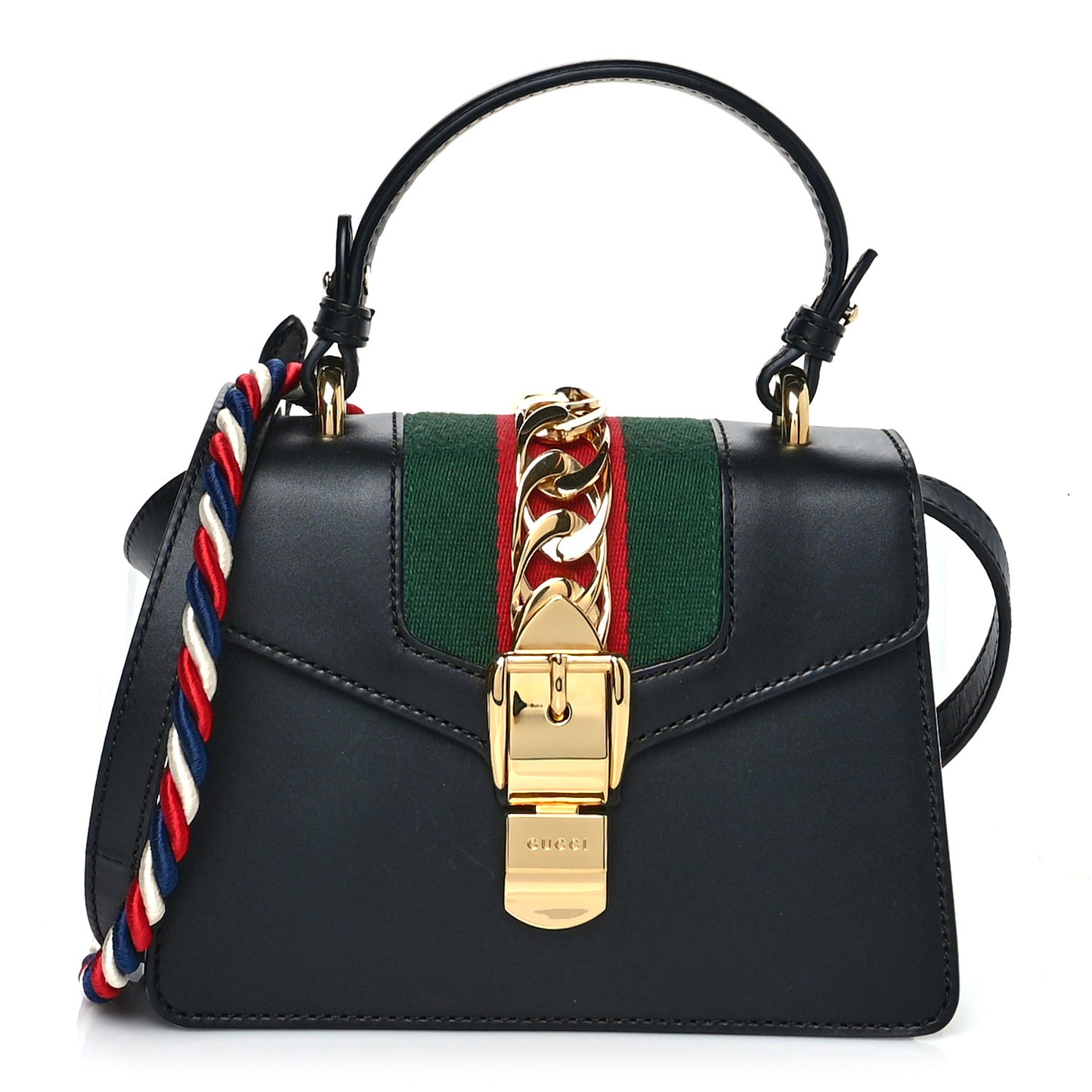 Calfskin Mini Sylvie Top Handle Bag Black