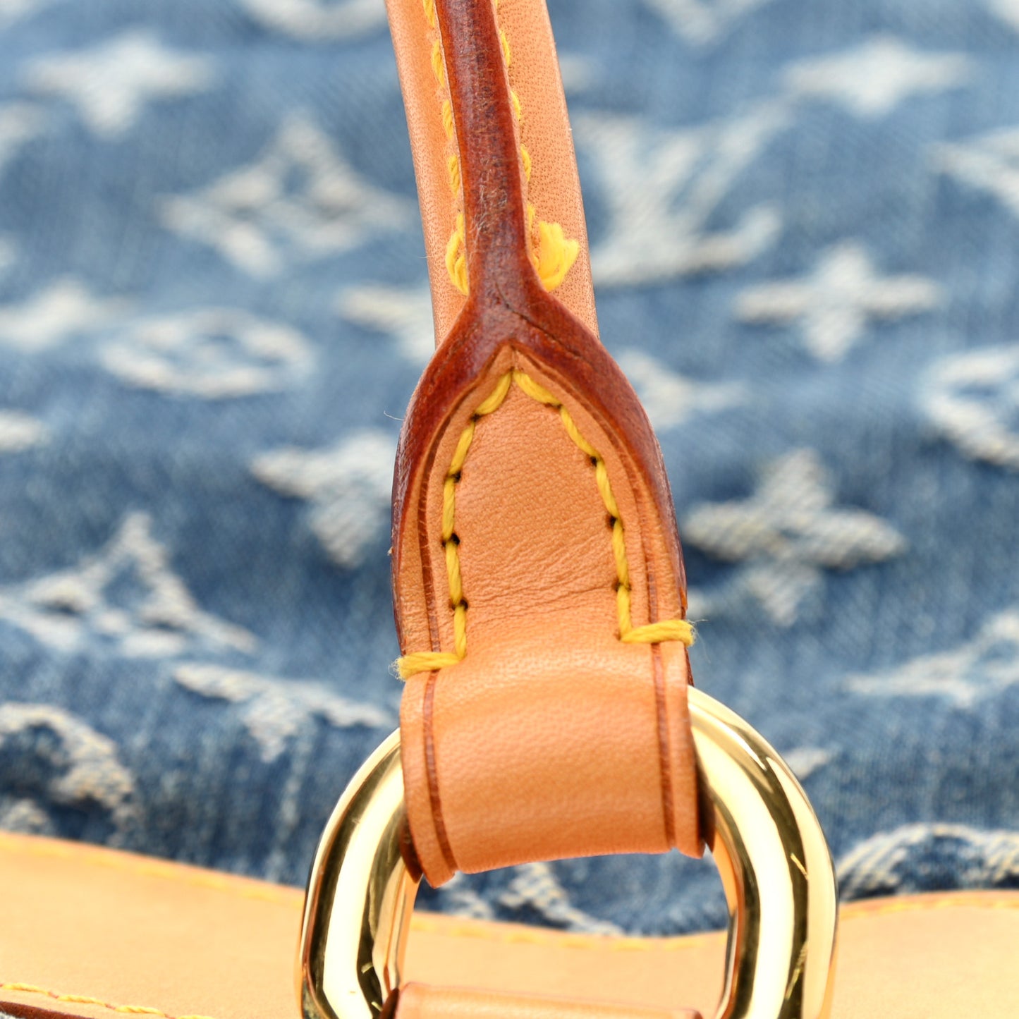 Monogram Denim Sac Plat Blue