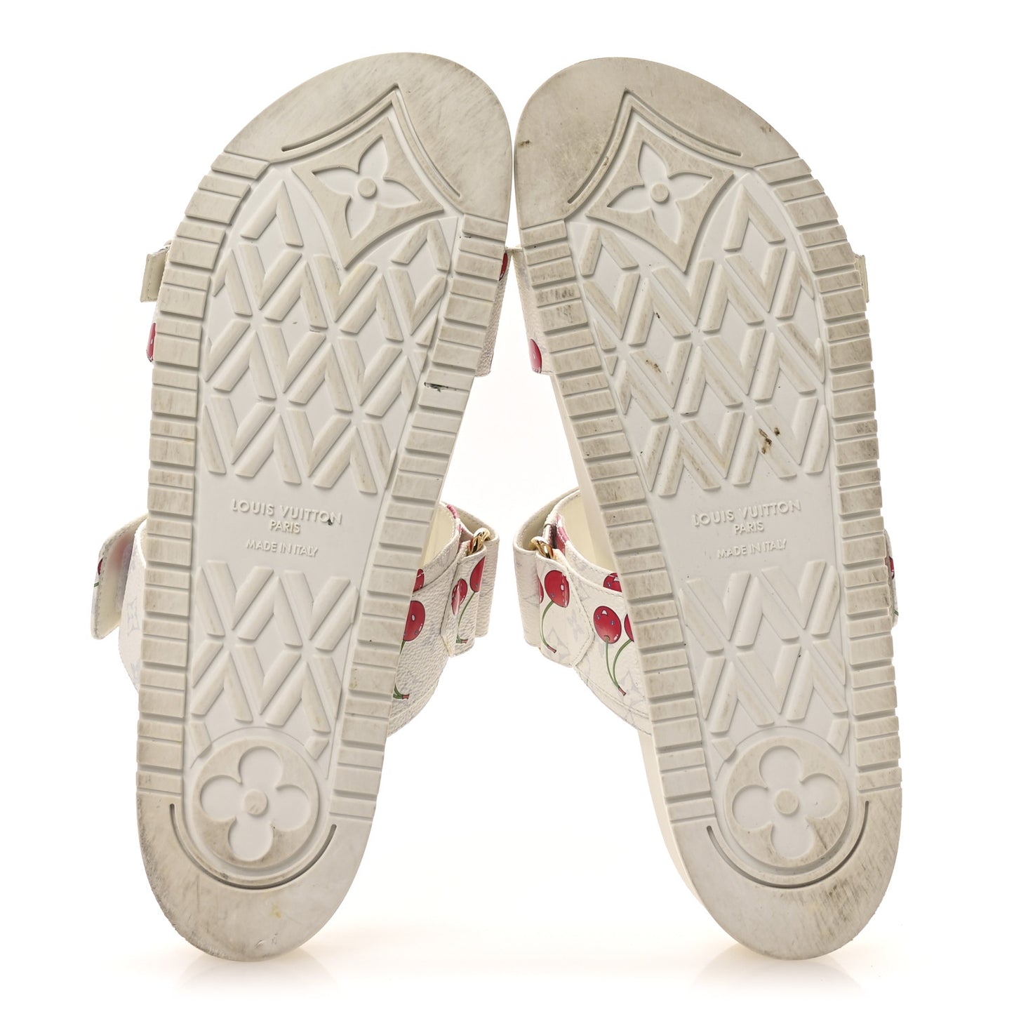 LV X TM Monogram Cerises Bom Dia Comfort Mule Sandals 42 White