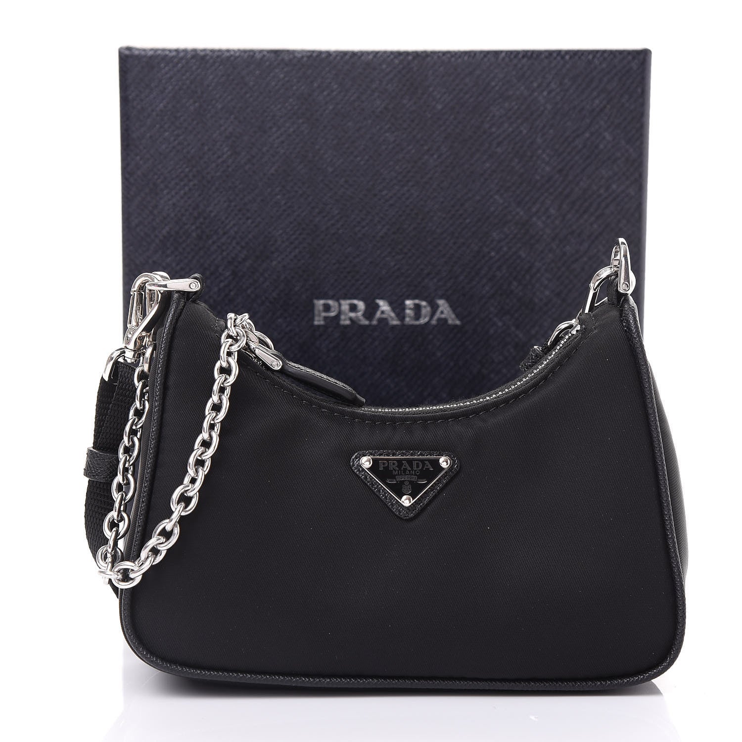 Prada Tessuto Nylon Mini Re-Edition 2000 Shoulder Bag Black 11 of 12