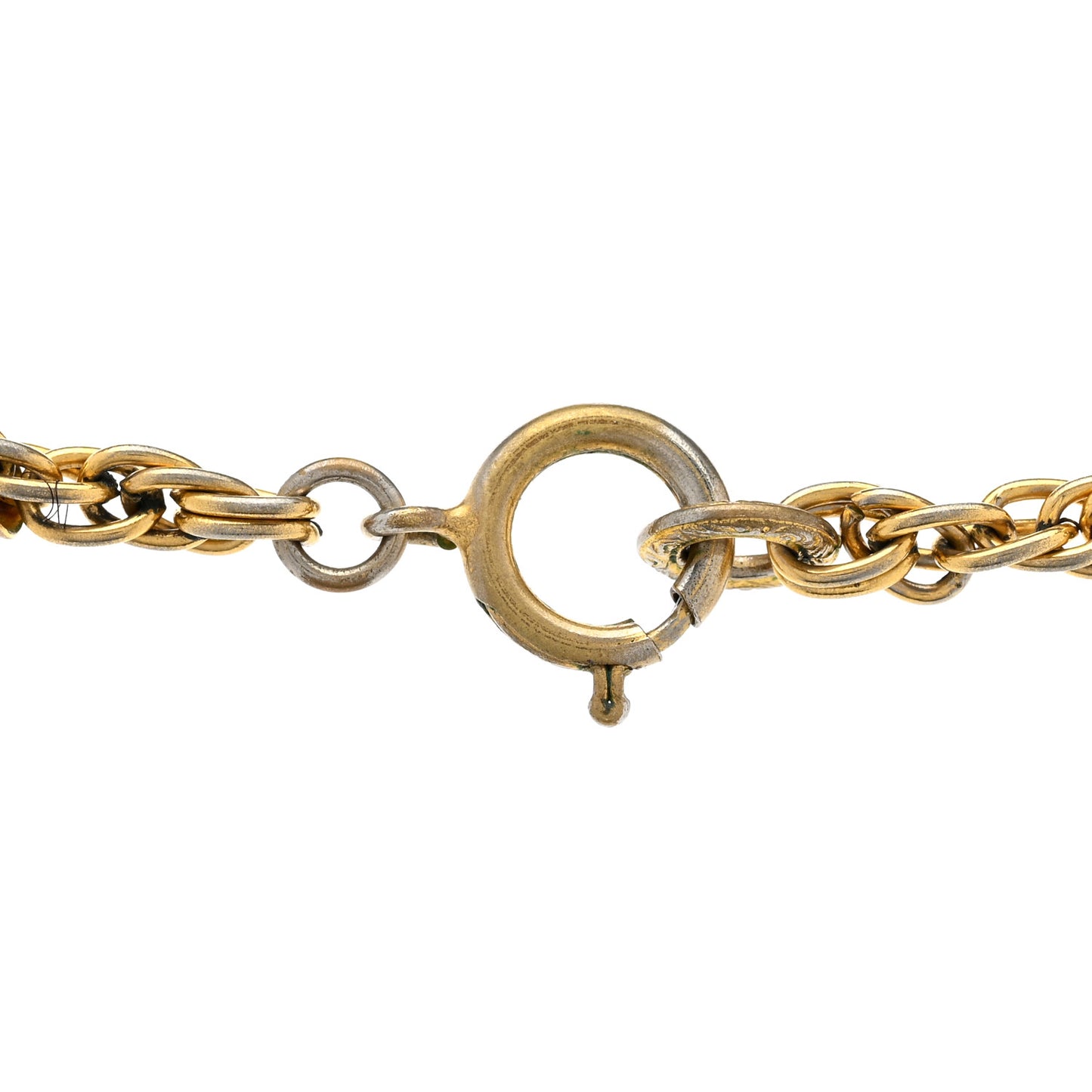 Metal CC Round Pendant Necklace Gold