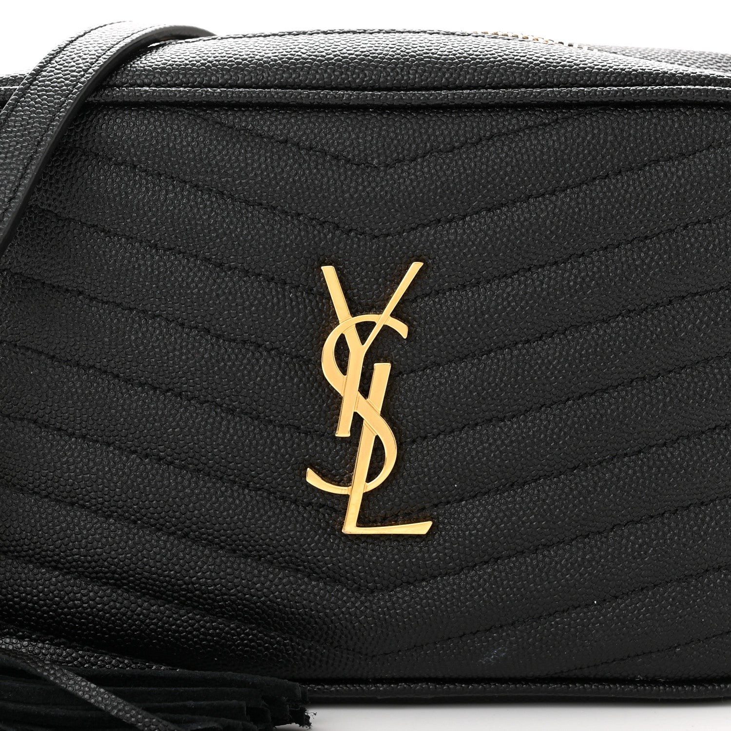 Saint Laurent Grain De Poudre Matelasse Monogram Mini Lou Camera Bag Black 8 of 11