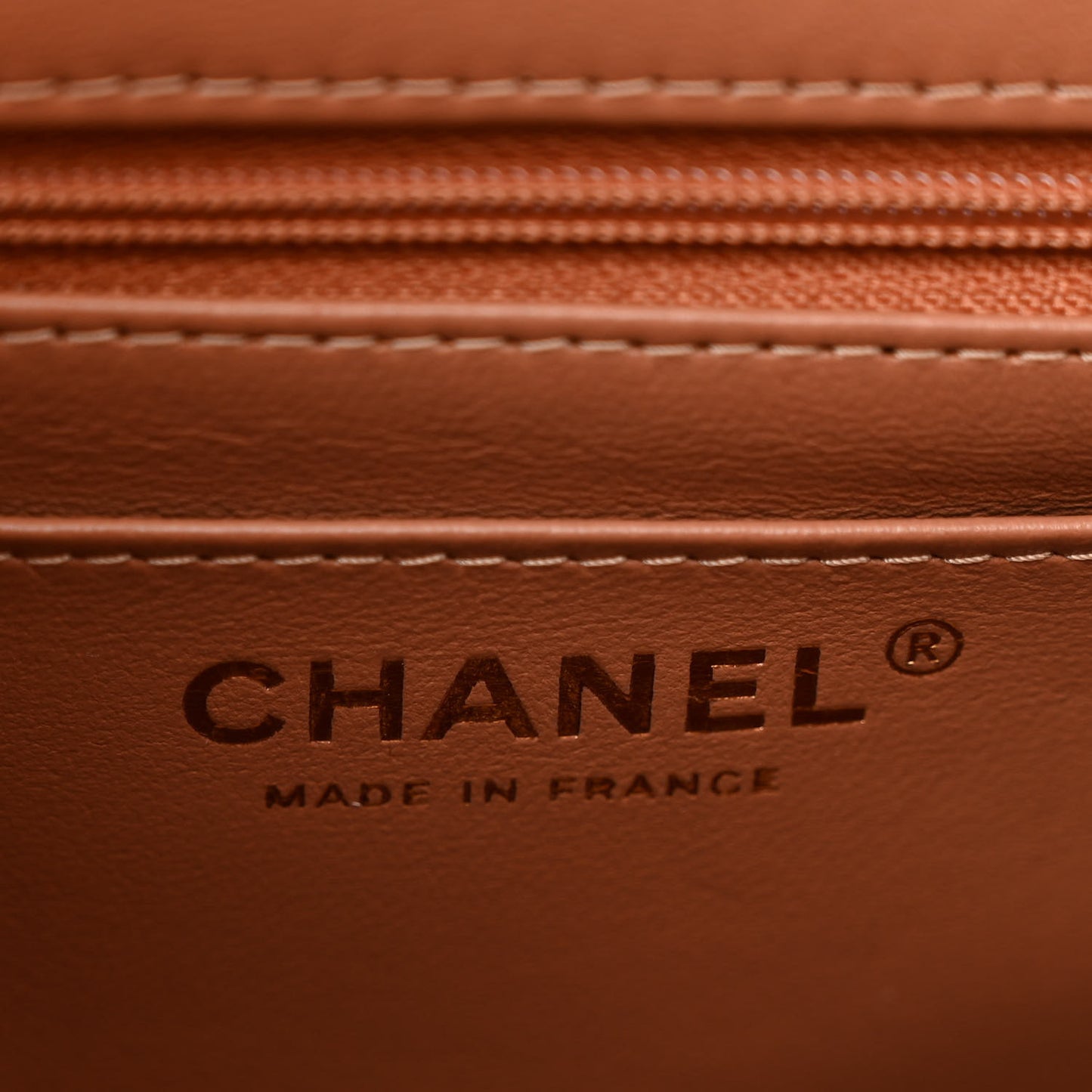 Lambskin Quilted Mini Square Flap Brown