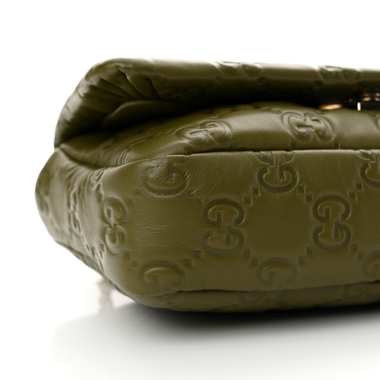 Lambskin Embossed Mini GG Milano Top Handle Shoulder Bag Green