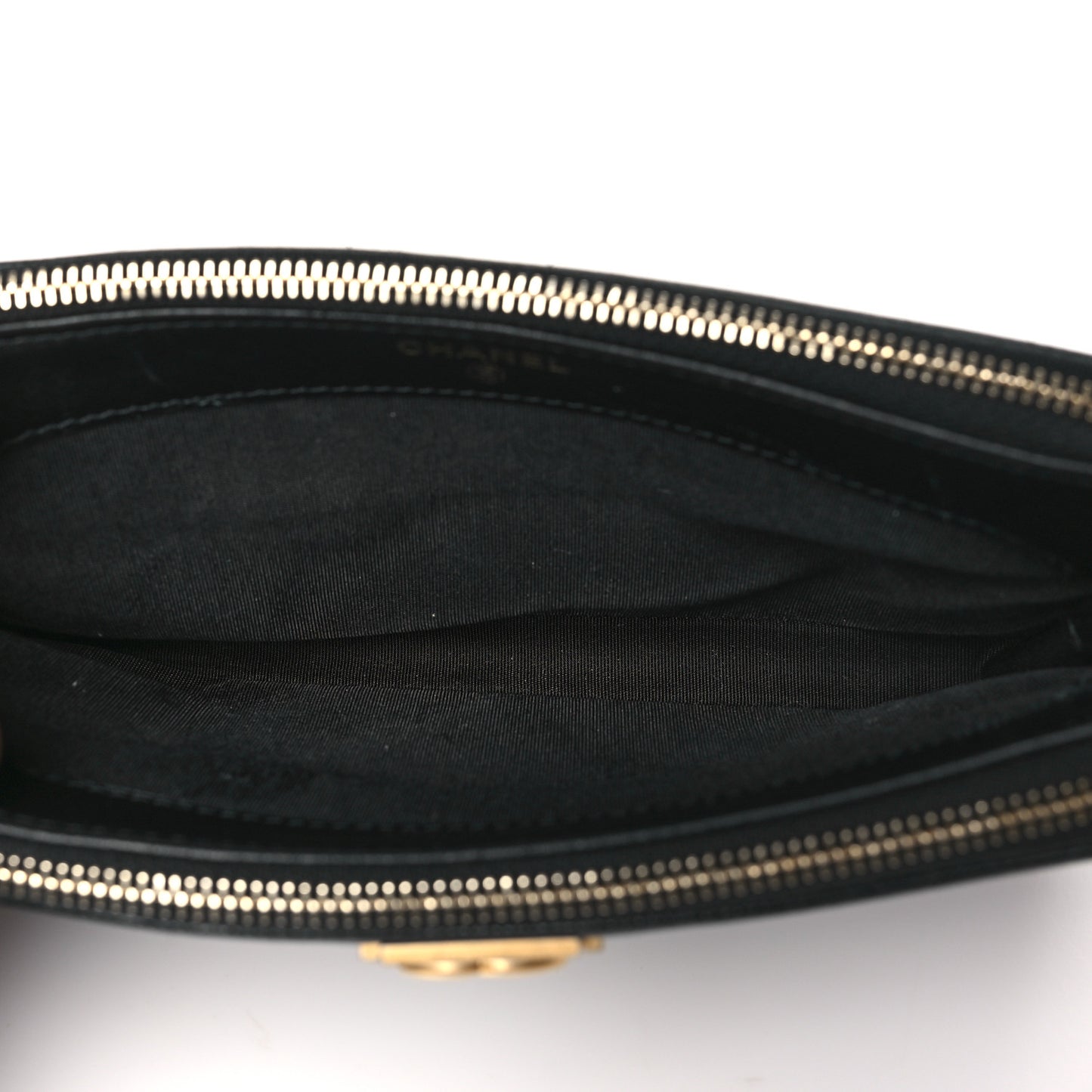Caviar Quilted Small Clutch With Chain Black