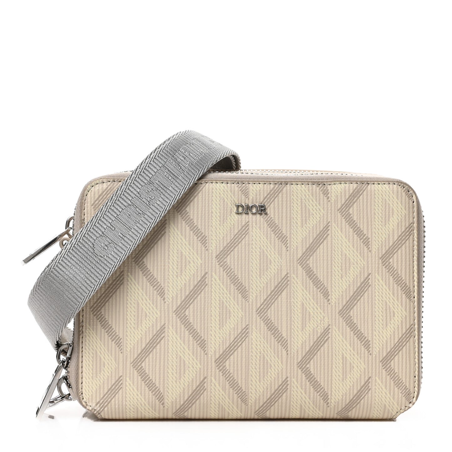 Coated Canvas CD Diamond Messenger Pouch Natural