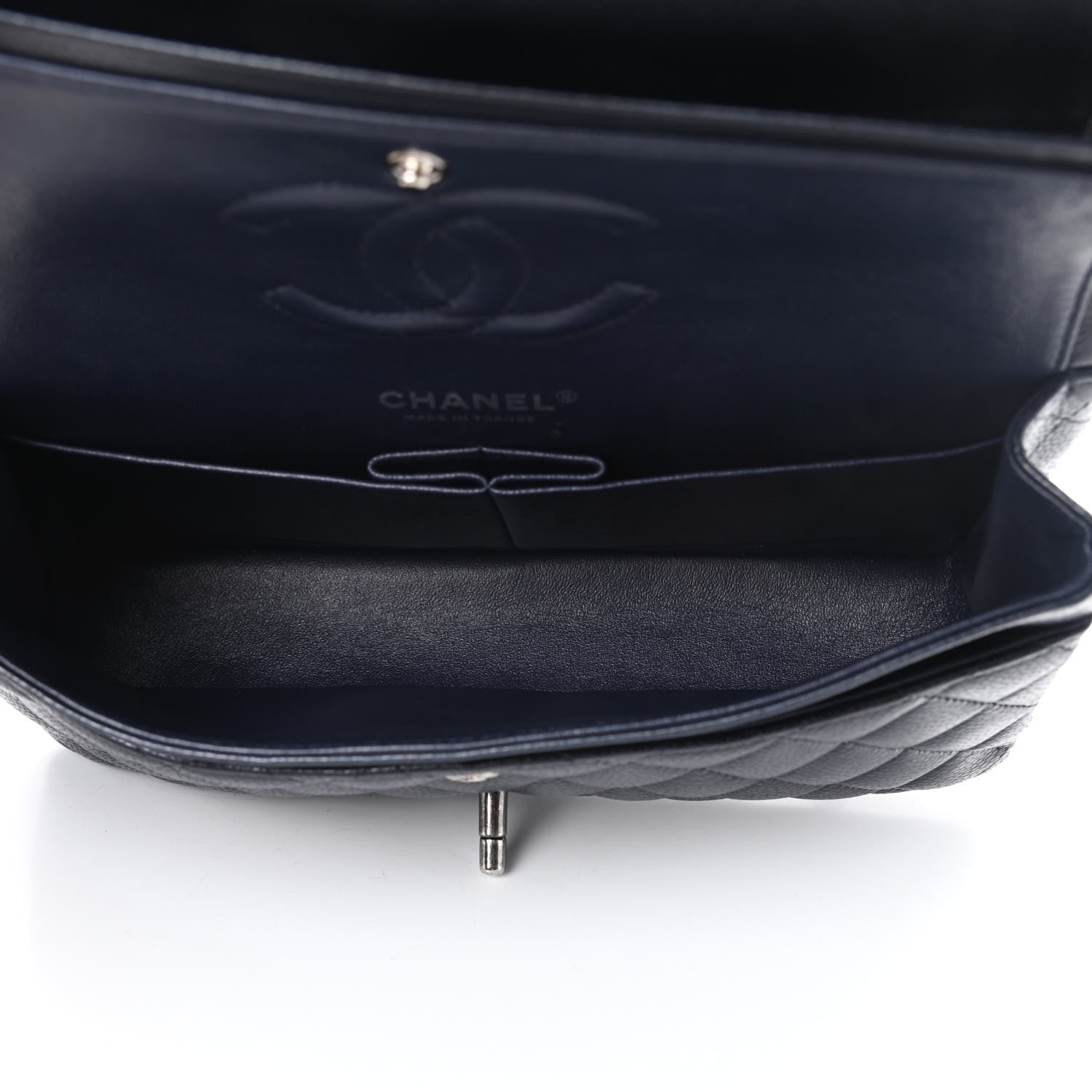 Chanel Caviar Quilted Medium Double Flap Navy 5 of 12