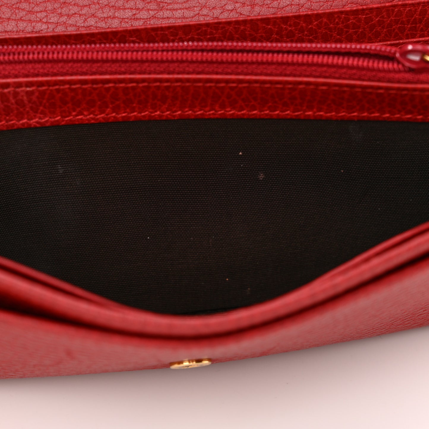 Dollar Calfskin Petite GG Marmont Wallet Chain Bag Hibiscus Red