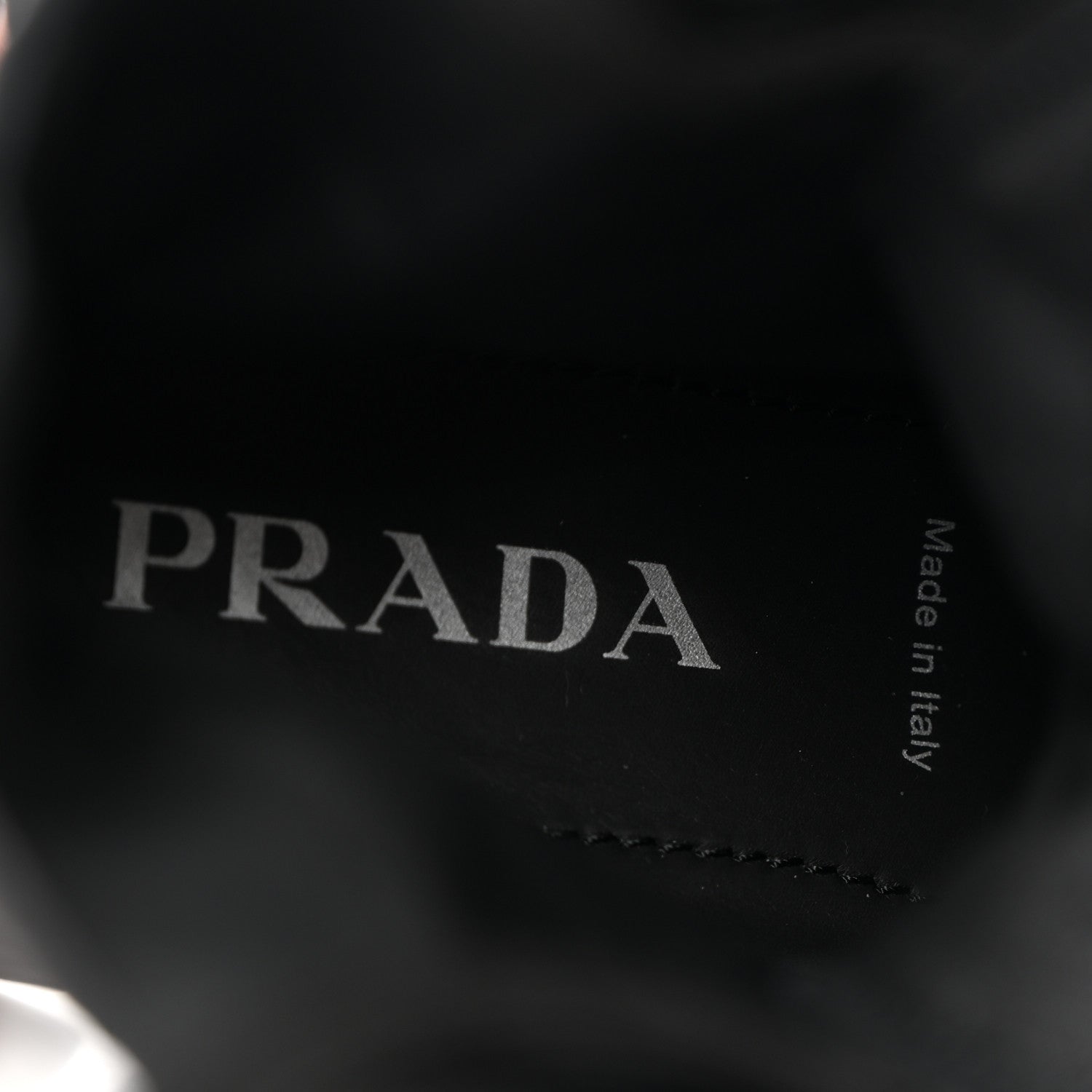 Prada Spazzolato Rois Nylon Metal Triangle Logo Monolith Pouch Pocket 55mm Boots 40 Black 7 of 16