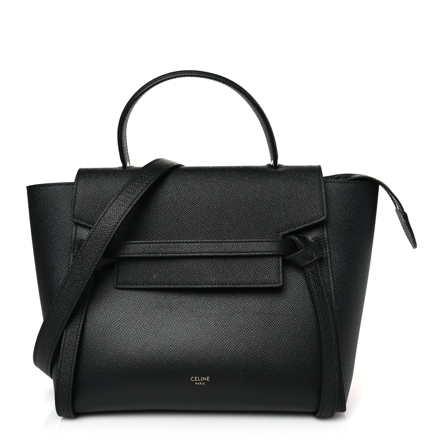 Grained Calfskin Micro Belt Bag Black