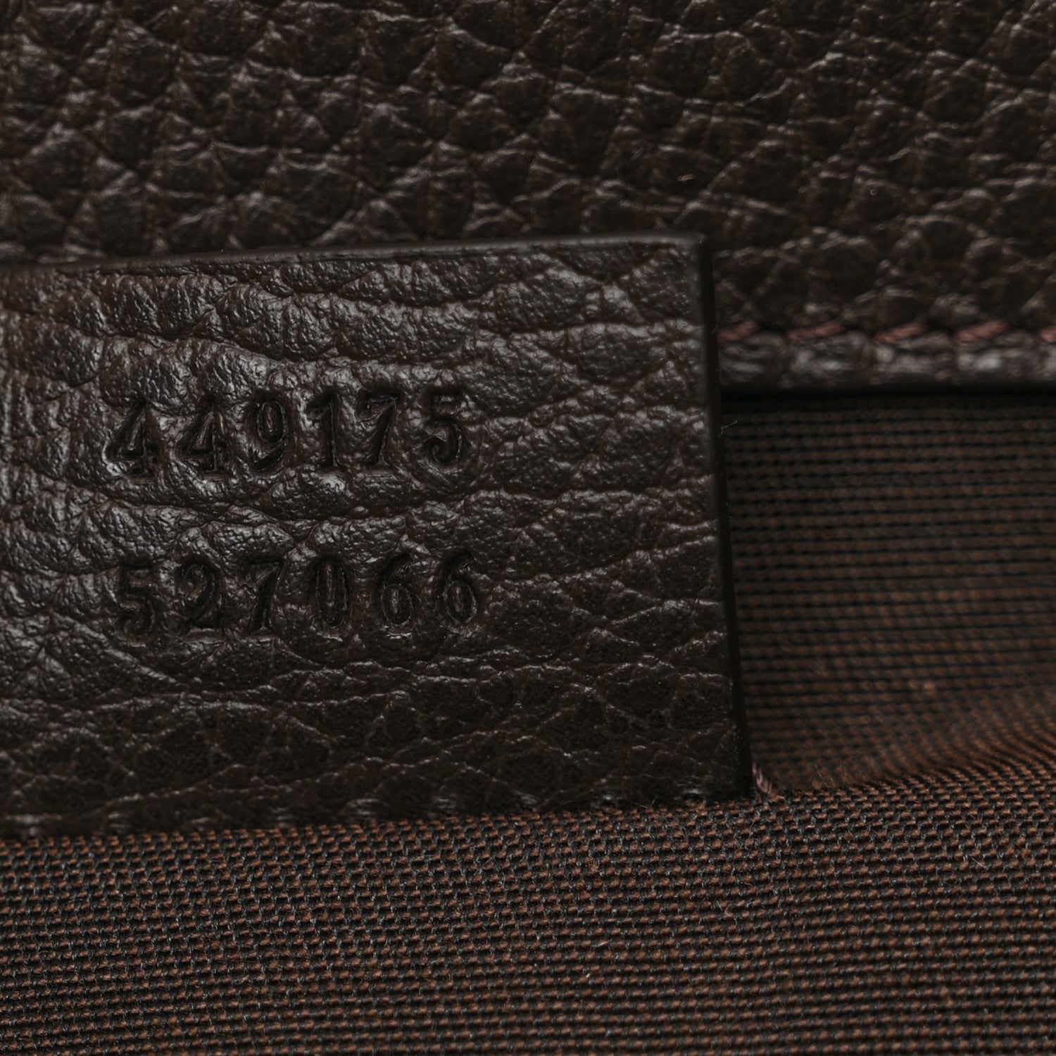 Gucci Monogram Dollar Calfskin O Drawstring Backpack Beige Ebony Testa di Moro Dark Chocolate 6 of 11