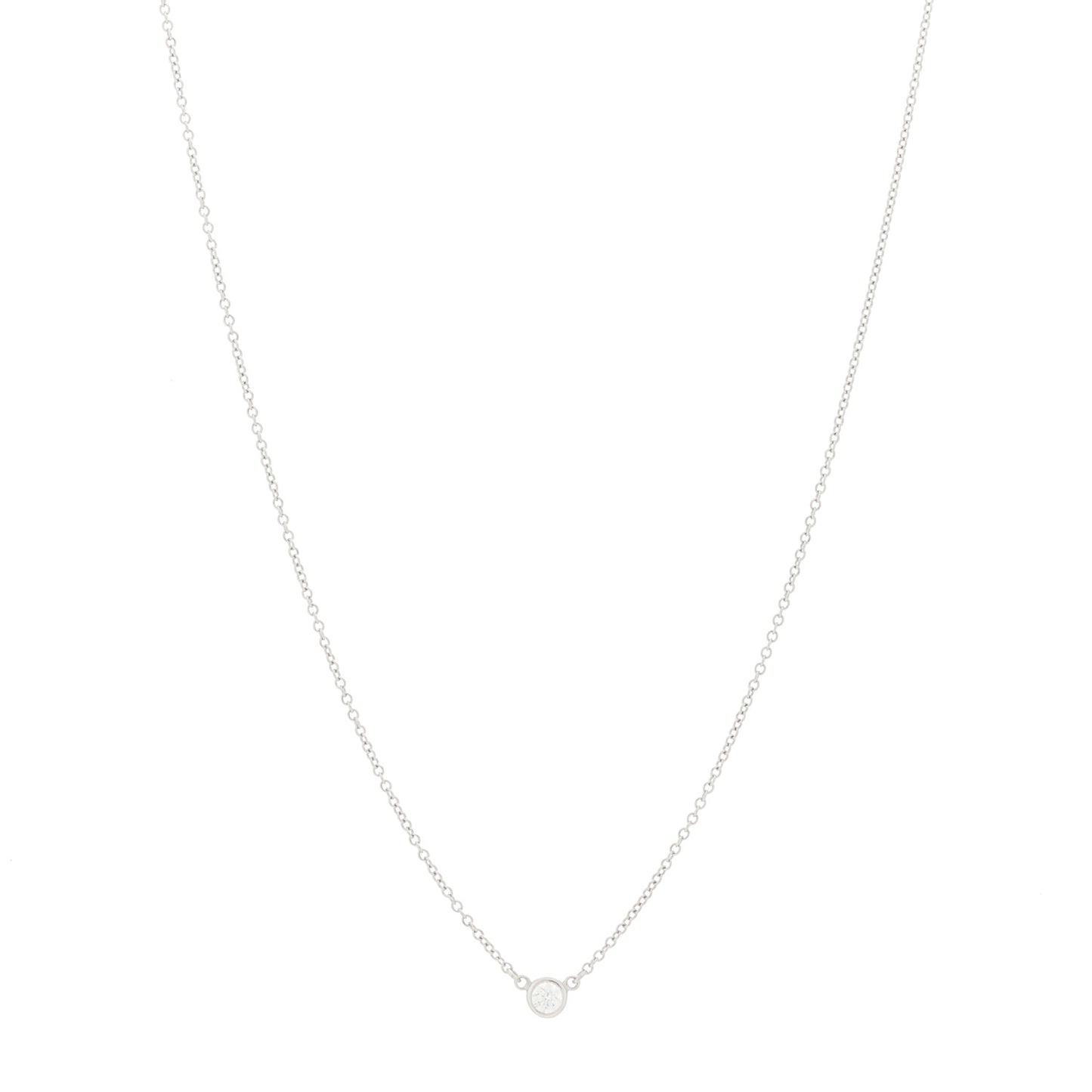 Platinum Diamond .08ct Elsa Peretti Diamonds by the Yard Pendant Necklace