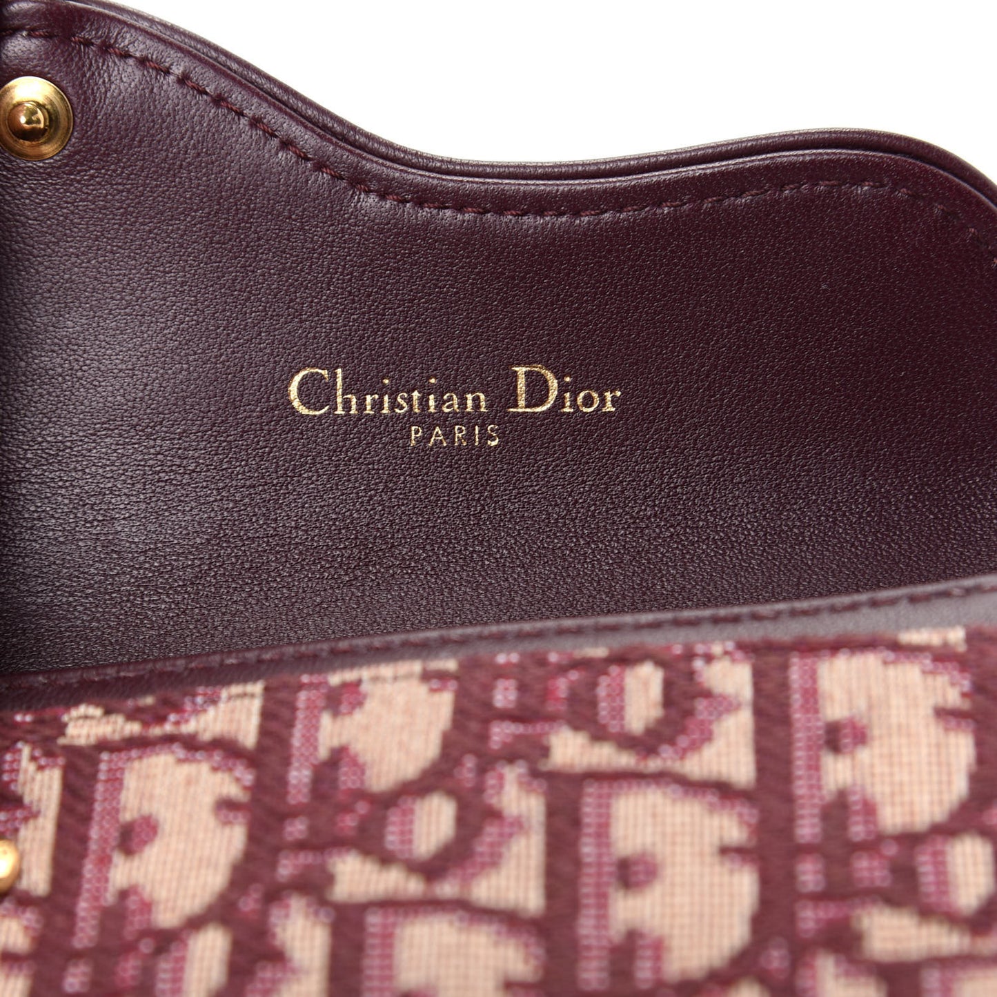 Oblique Saddle Card Holder Bordeaux