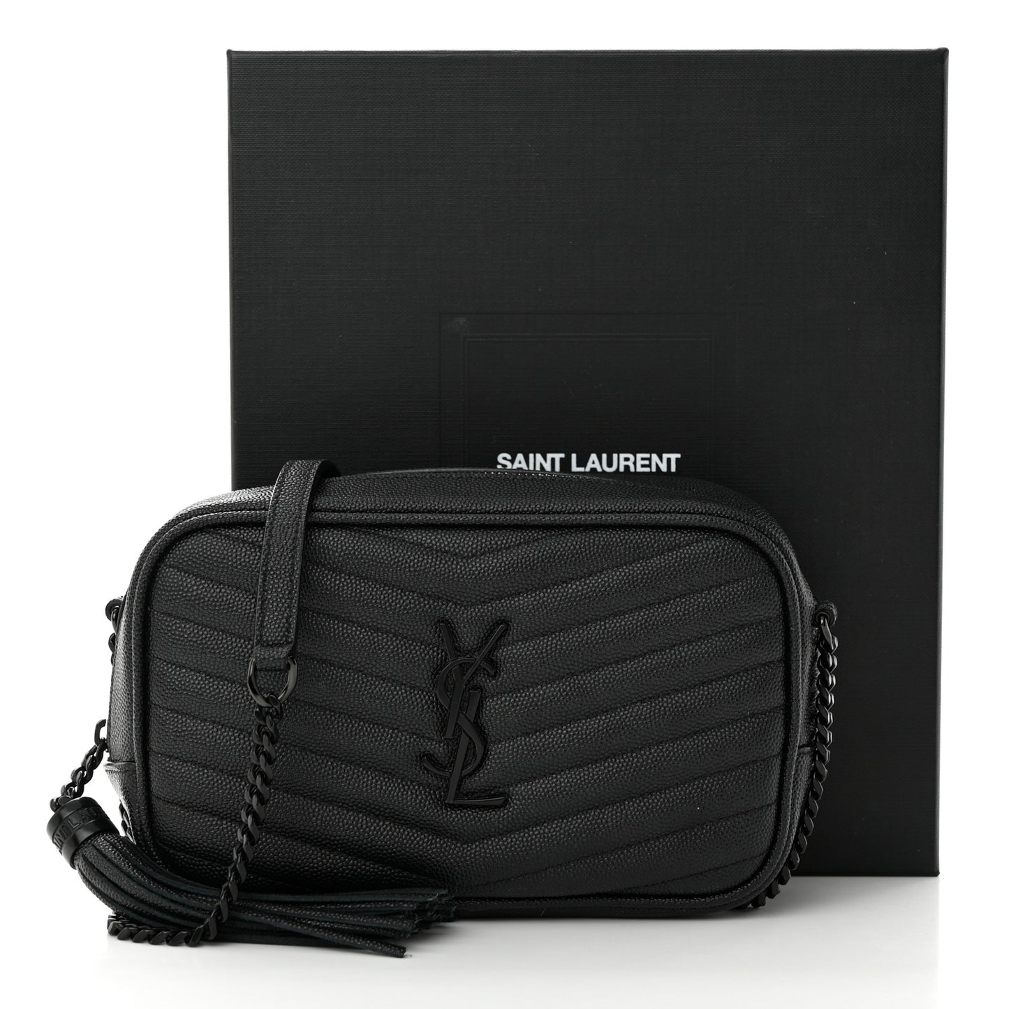 Grain De Poudre Matelasse Monochrome Monogram Mini Lou Camera Bag Black