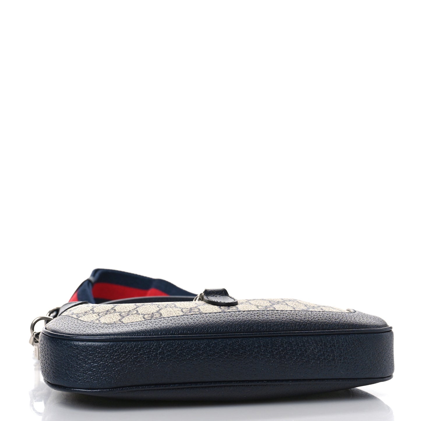 GG Supreme Monogram Textured Dollar Calfskin Web Small Jackie 1961 Hobo Beige Blue