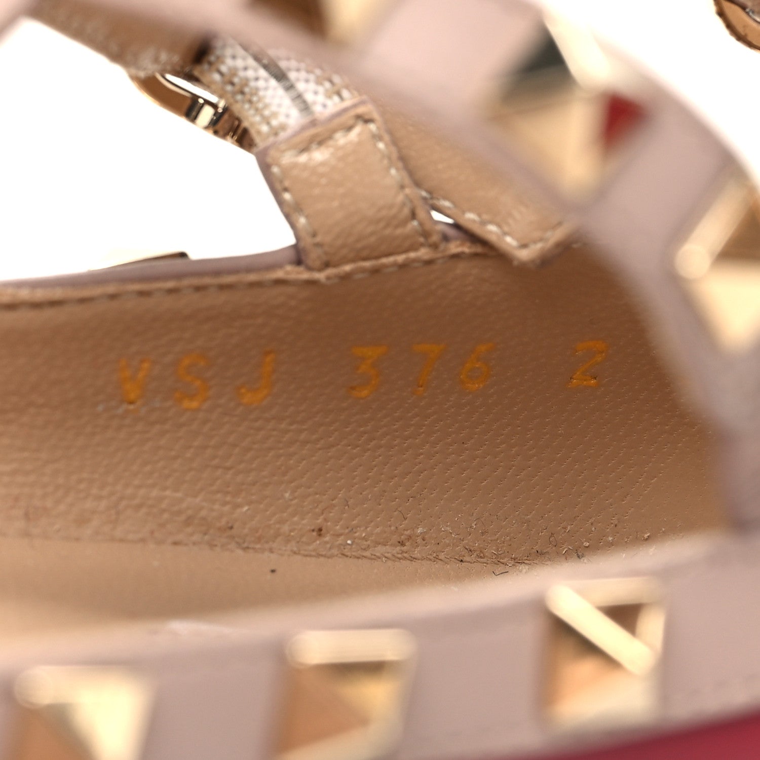 Valentino Garavani Calfskin Nappa Rockstud Cage Ballerina Flats 37 Scarlet Poudre 6 of 8