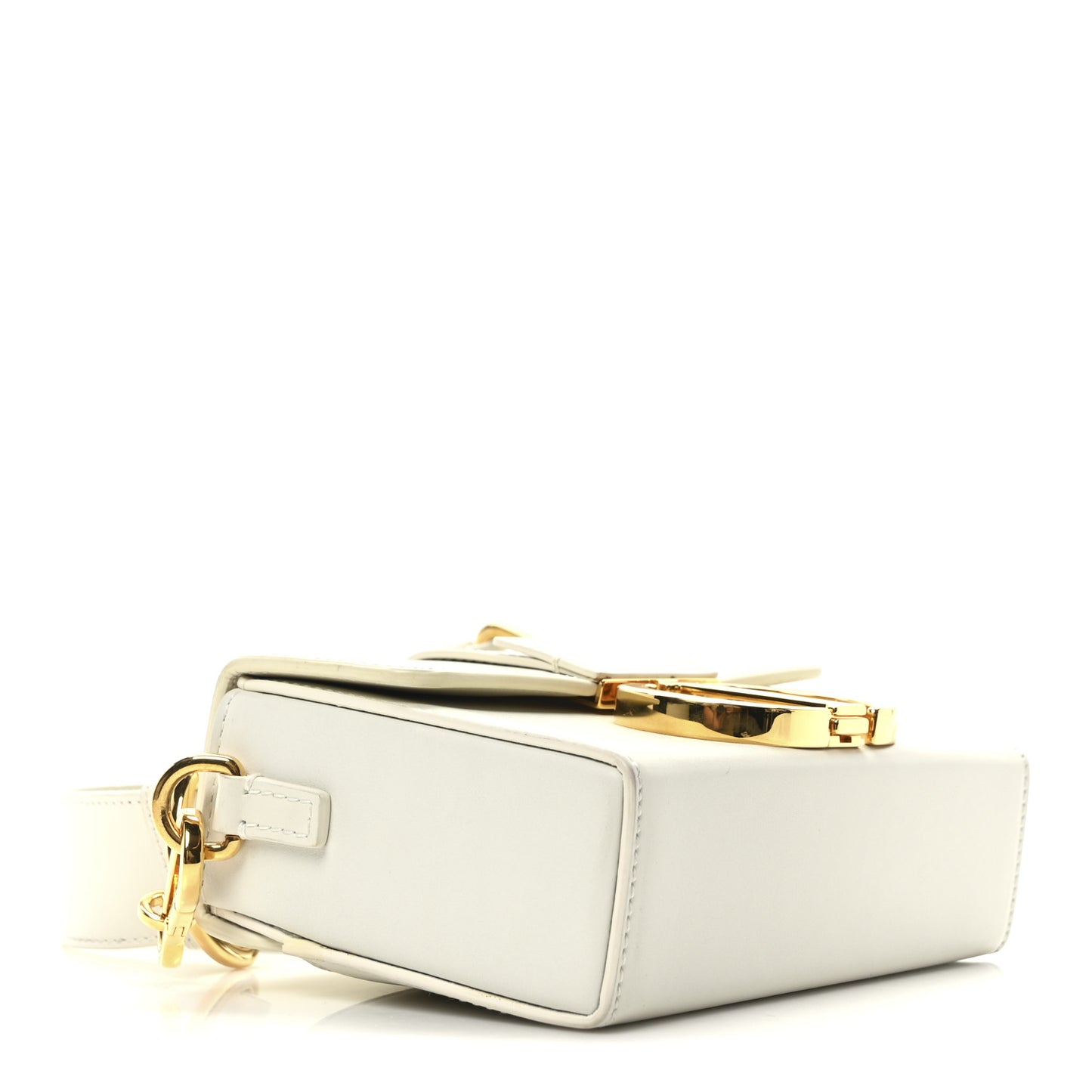 Smooth Calfskin 30 Montaigne Box Bag White