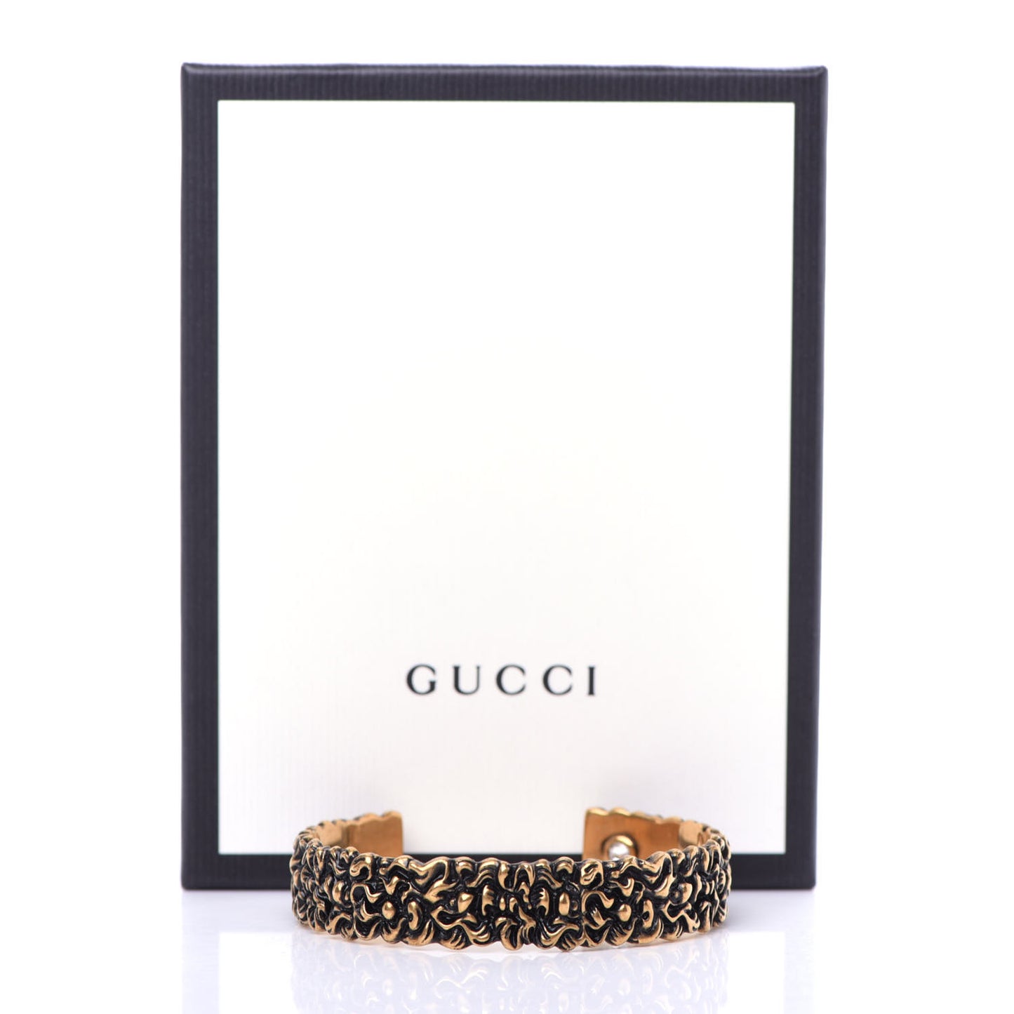 Metal Lion Mane Cuff Bracelet L Aged Gold