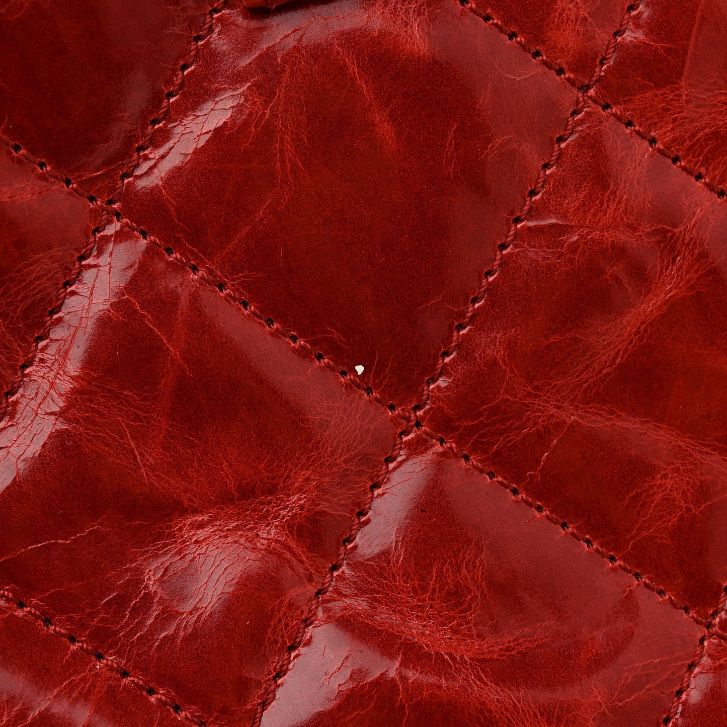 Glazed Crackled Calfskin Small Reissue Tote Red