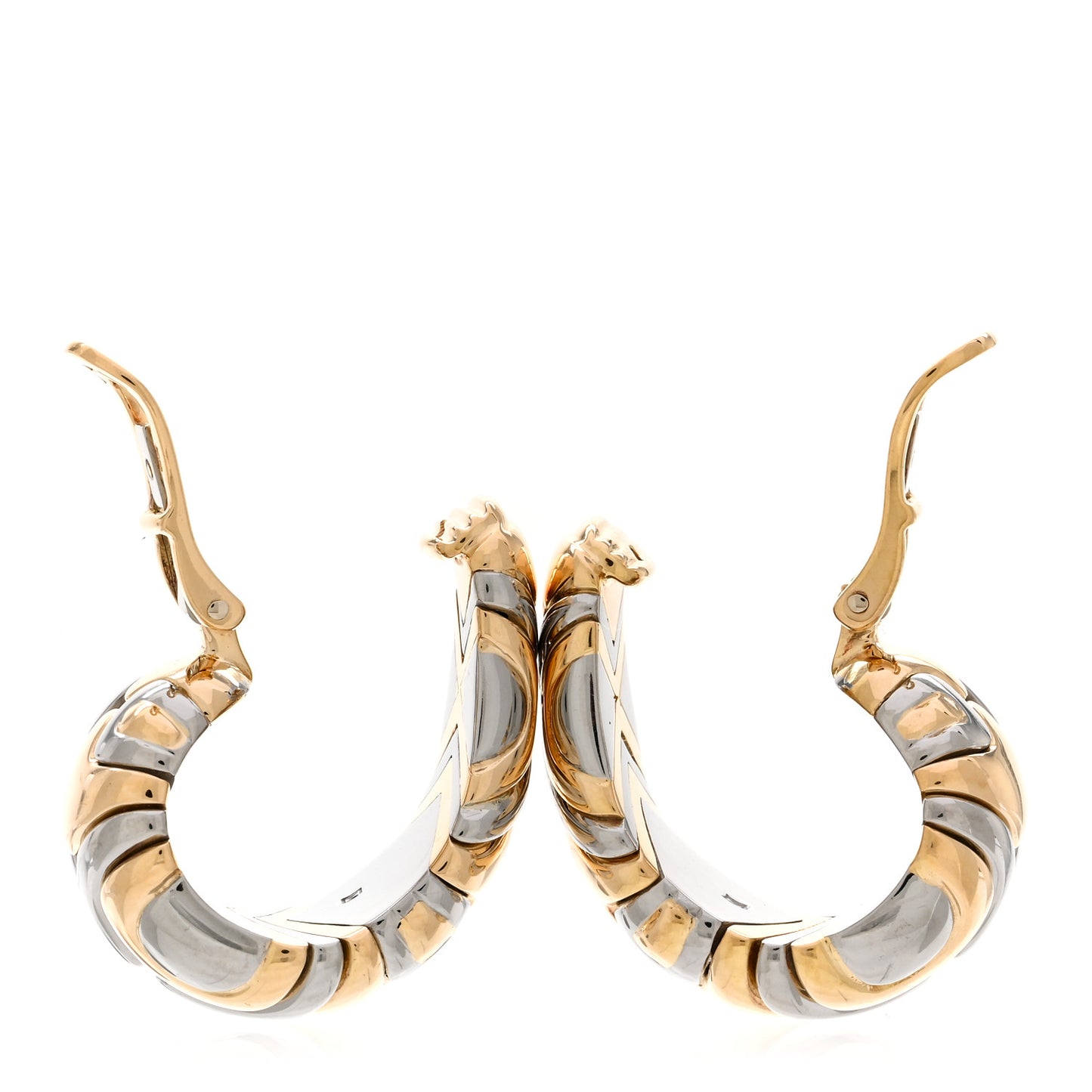 18K Yellow Gold Stainless Steel Parentesi Hoop Earrings