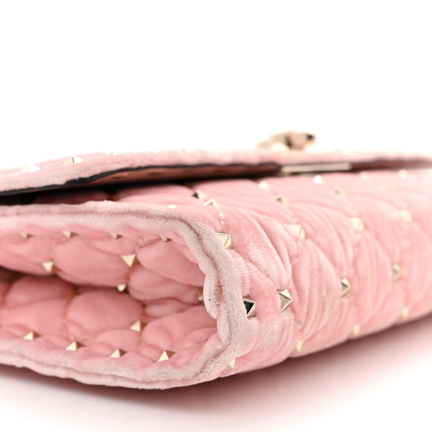 Velvet Rockstud Spike Wallet on Chain Water Rose