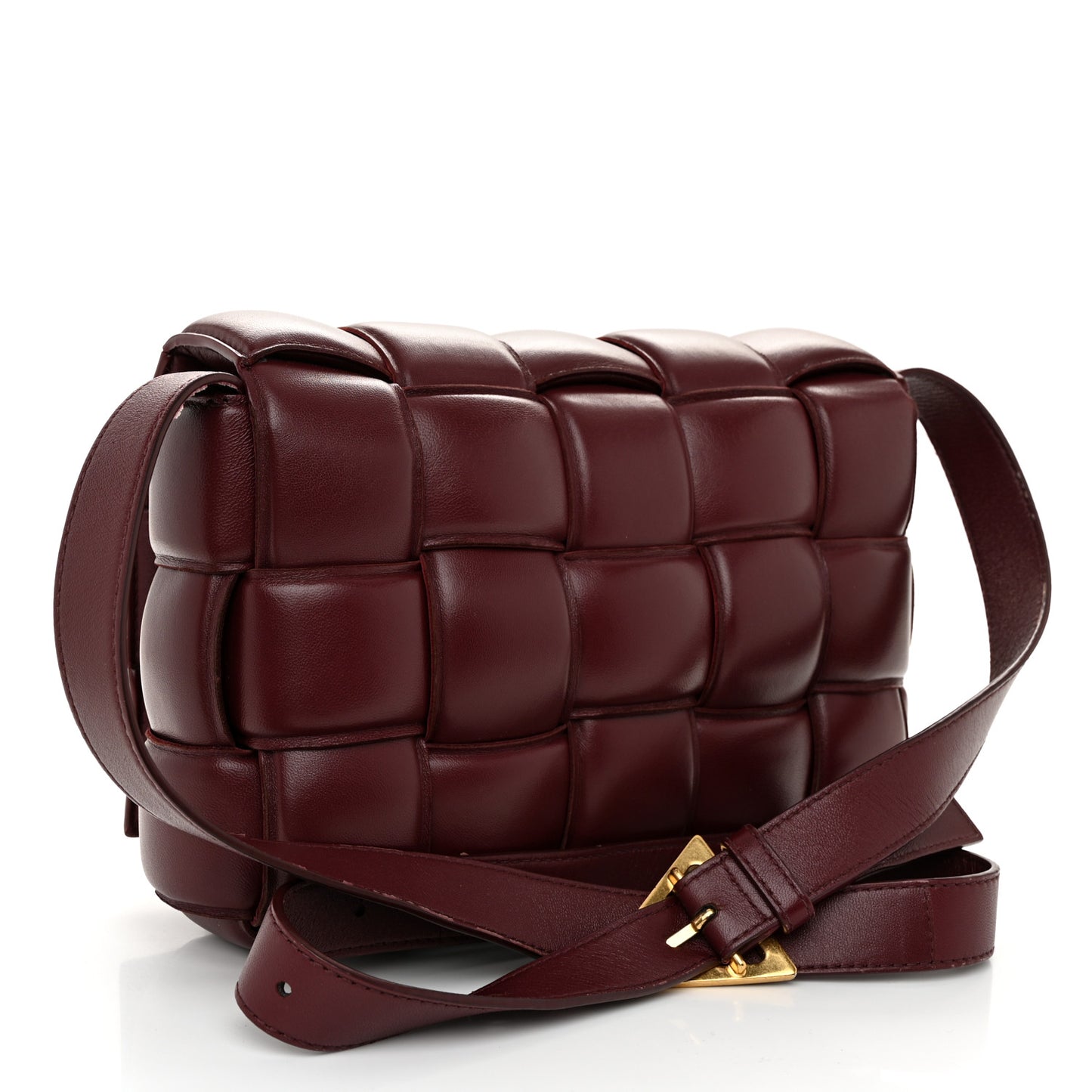 Nappa Maxi Intreccio Padded Cassette Crossbody Bag Barolo