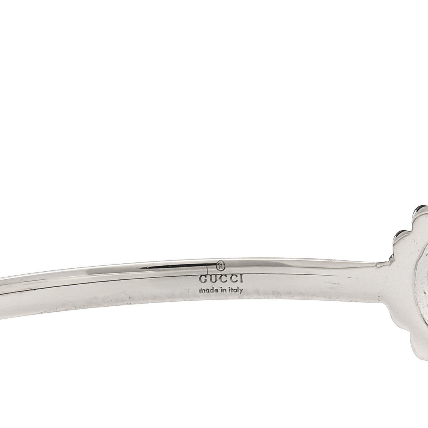 18K White Gold Diamond GG Running Cuff Bracelet
