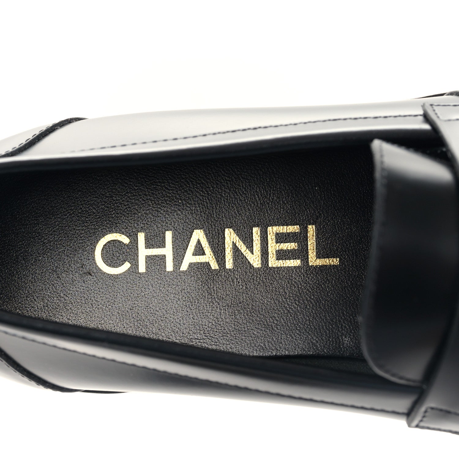 Chanel Shiny Calfskin CC Loafers 37 Black White 7 of 8