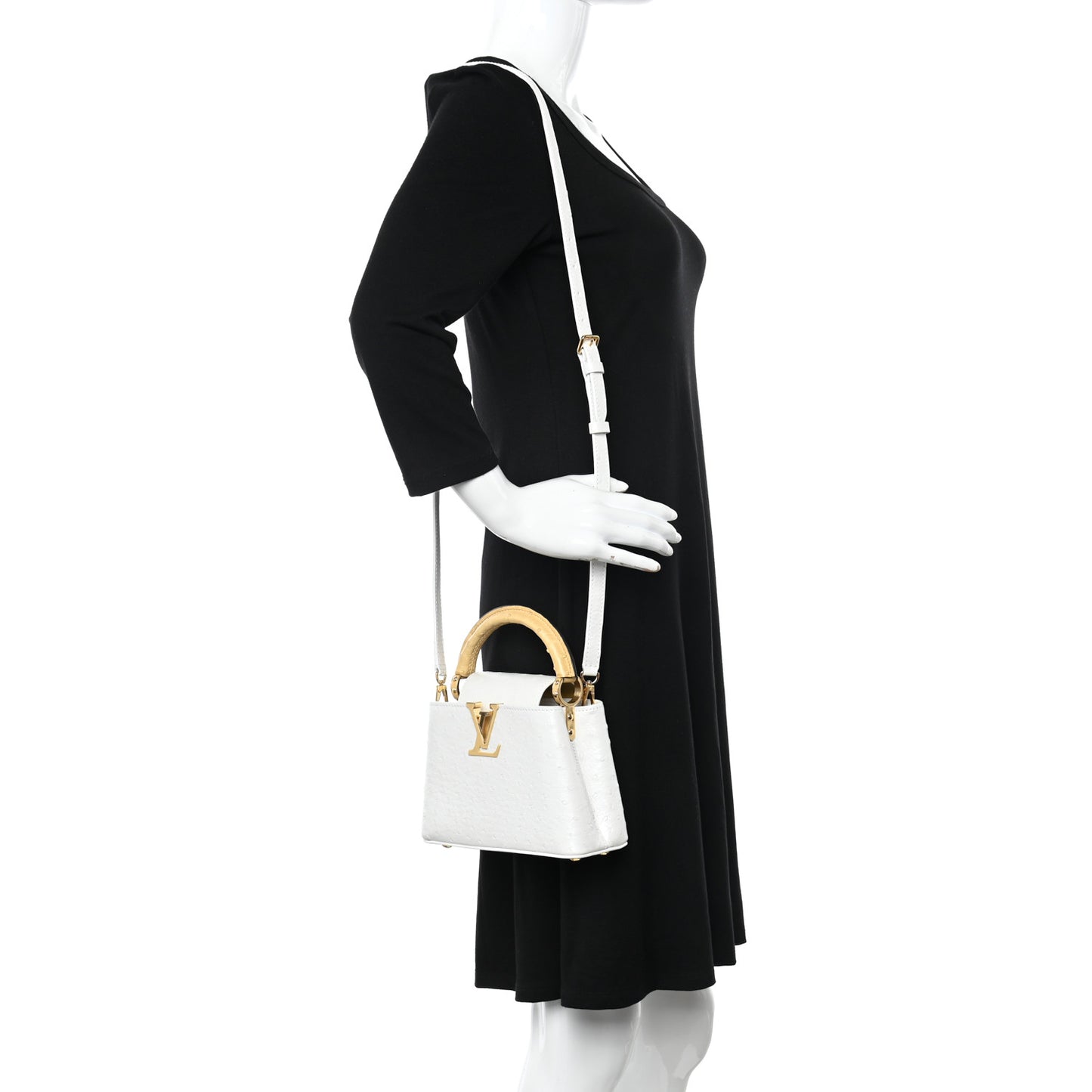 Ostrich Capucines Mini White