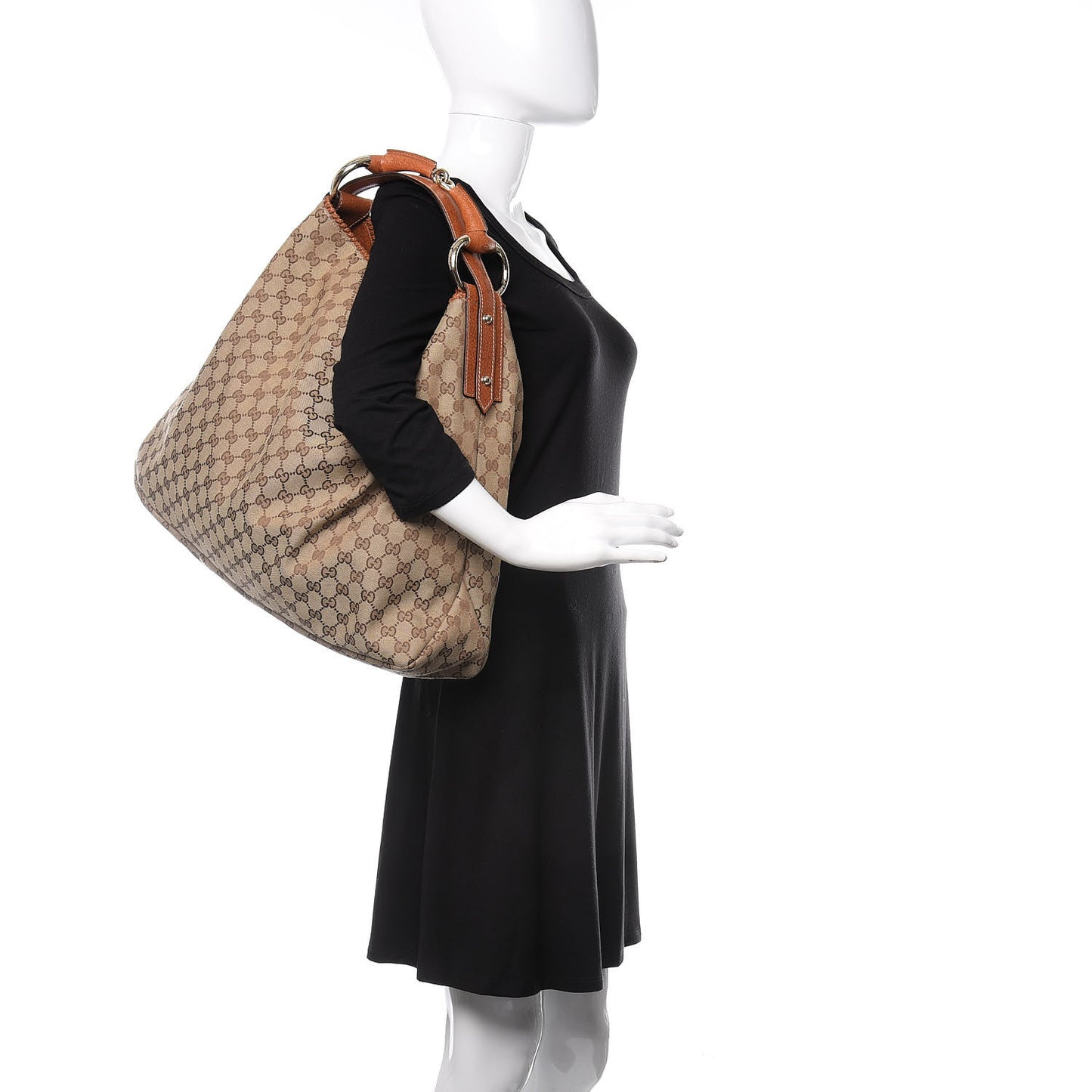Monogram Large Horsebit Chain Hobo Brown