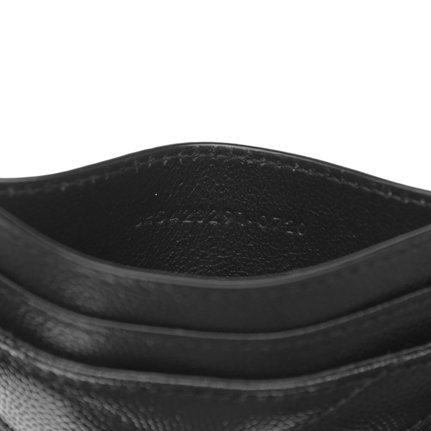 Grain De Poudre Matelasse Chevron Monogram Credit Card Case Black