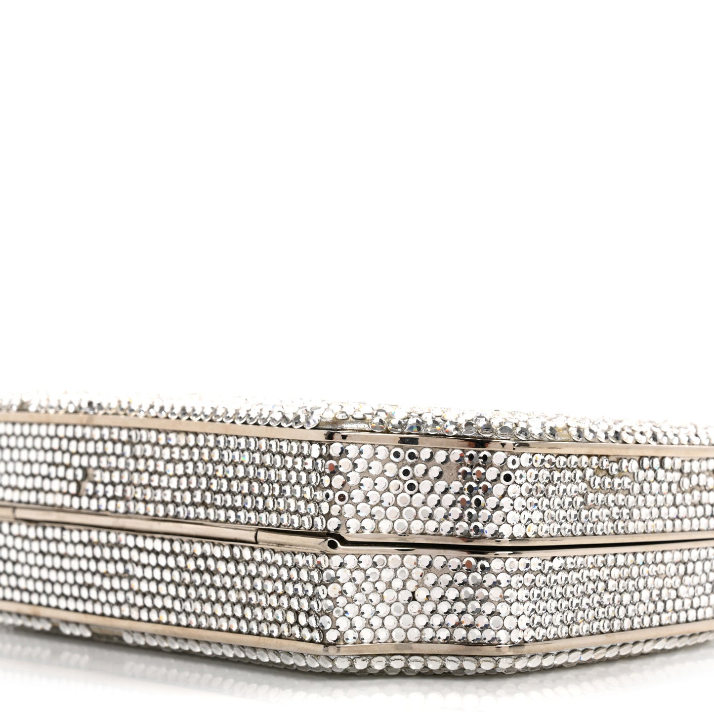 Swarovski Crystal Minaudiere Clutch Silver