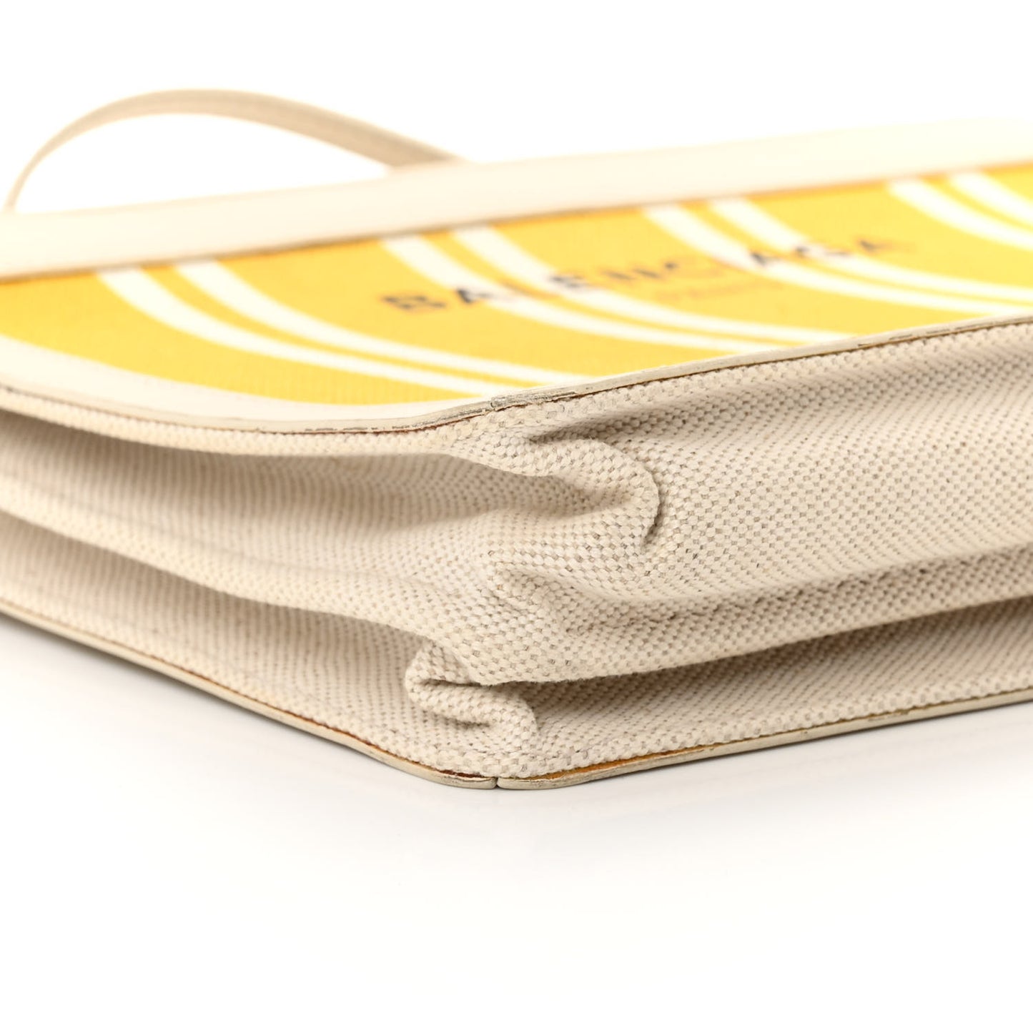 Cotton Canvas Striped Pochette Crossbody Bag Yellow
