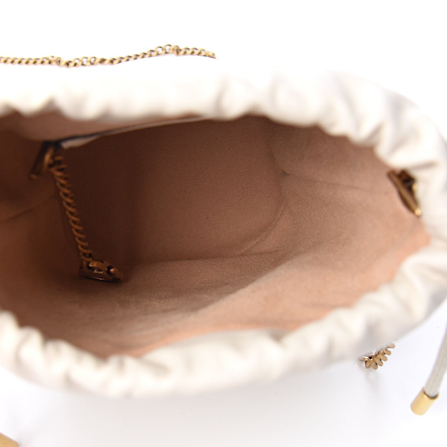 Gucci Calfskin Matelasse Mini GG Marmont 2.0 Bucket Bag White 4 of 10