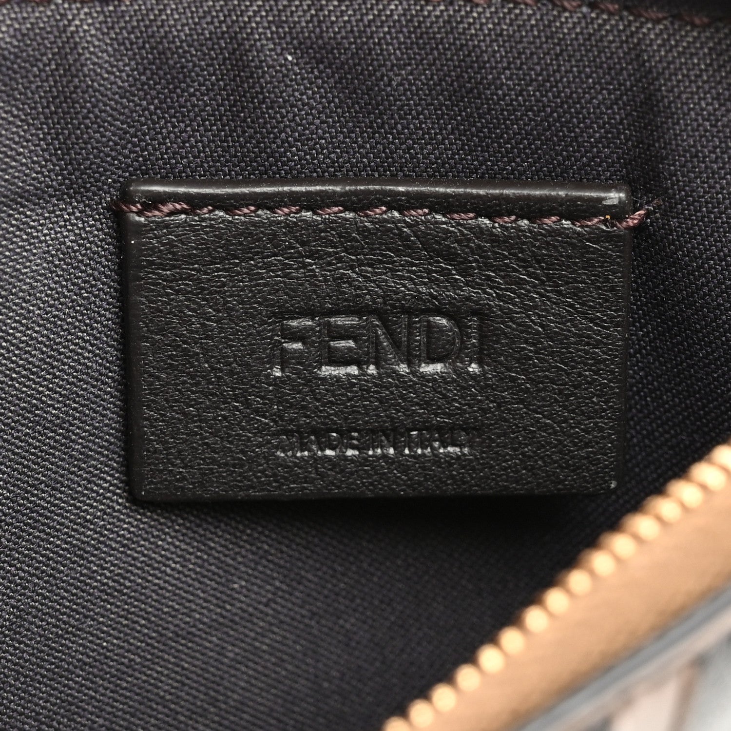 Fendi Vitello Soft F is Fendi Bi-Color FF 1974 Embossed Key Case Pouch Maya Black 6 of 7