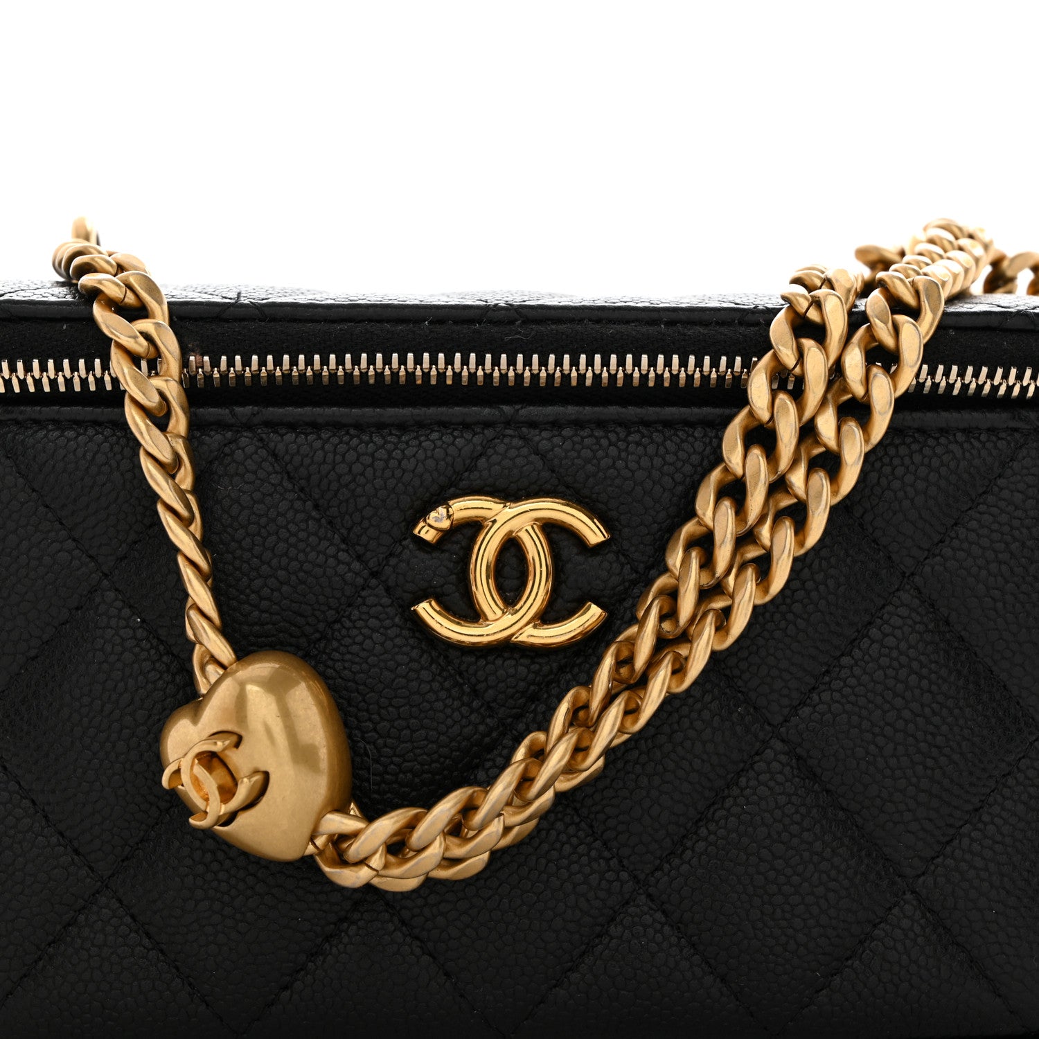 Chanel Caviar Quilted Sweetheart Vanity Case Black 9 of 11