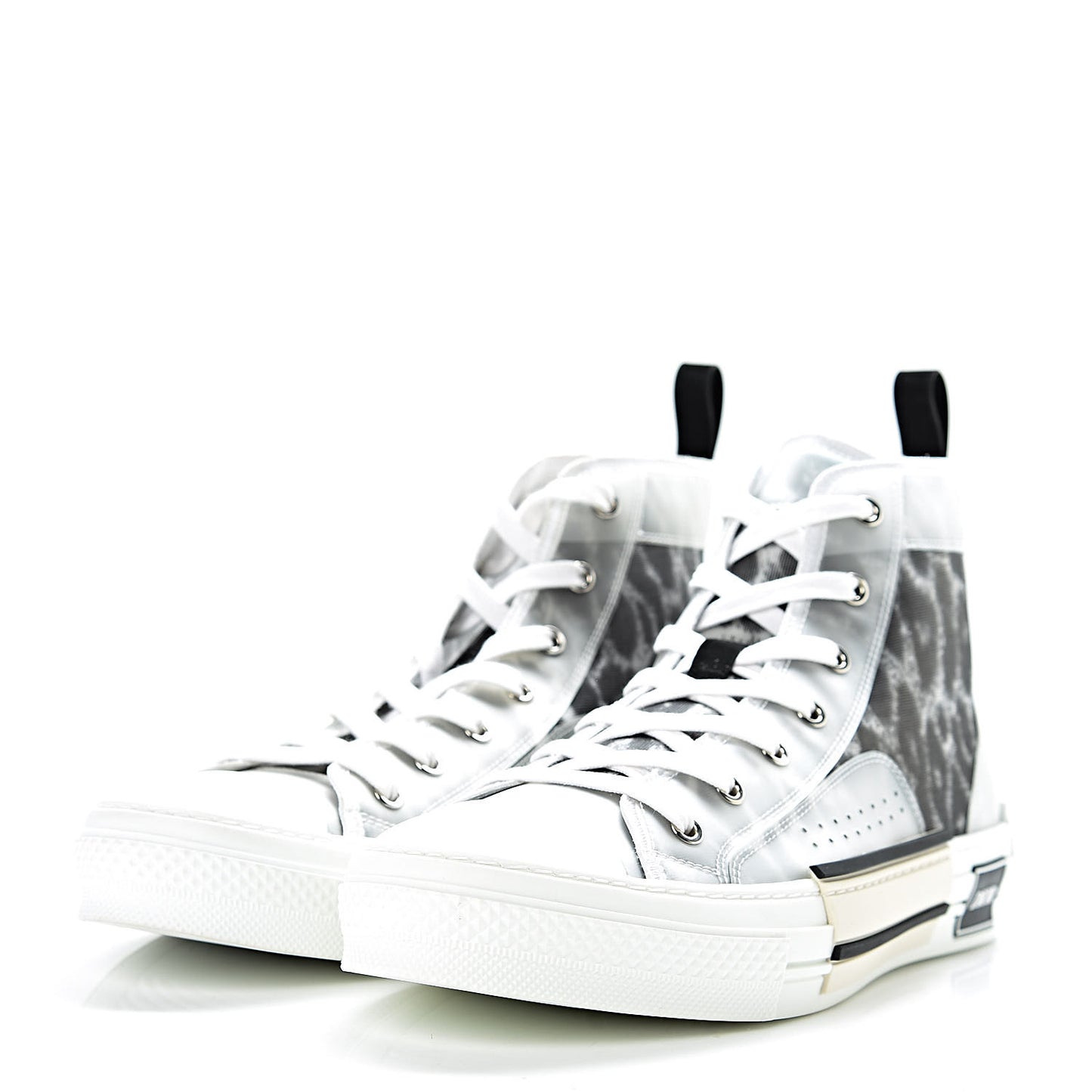 Canvas Leopard Print Mens B23 High Top Sneakers 43 White